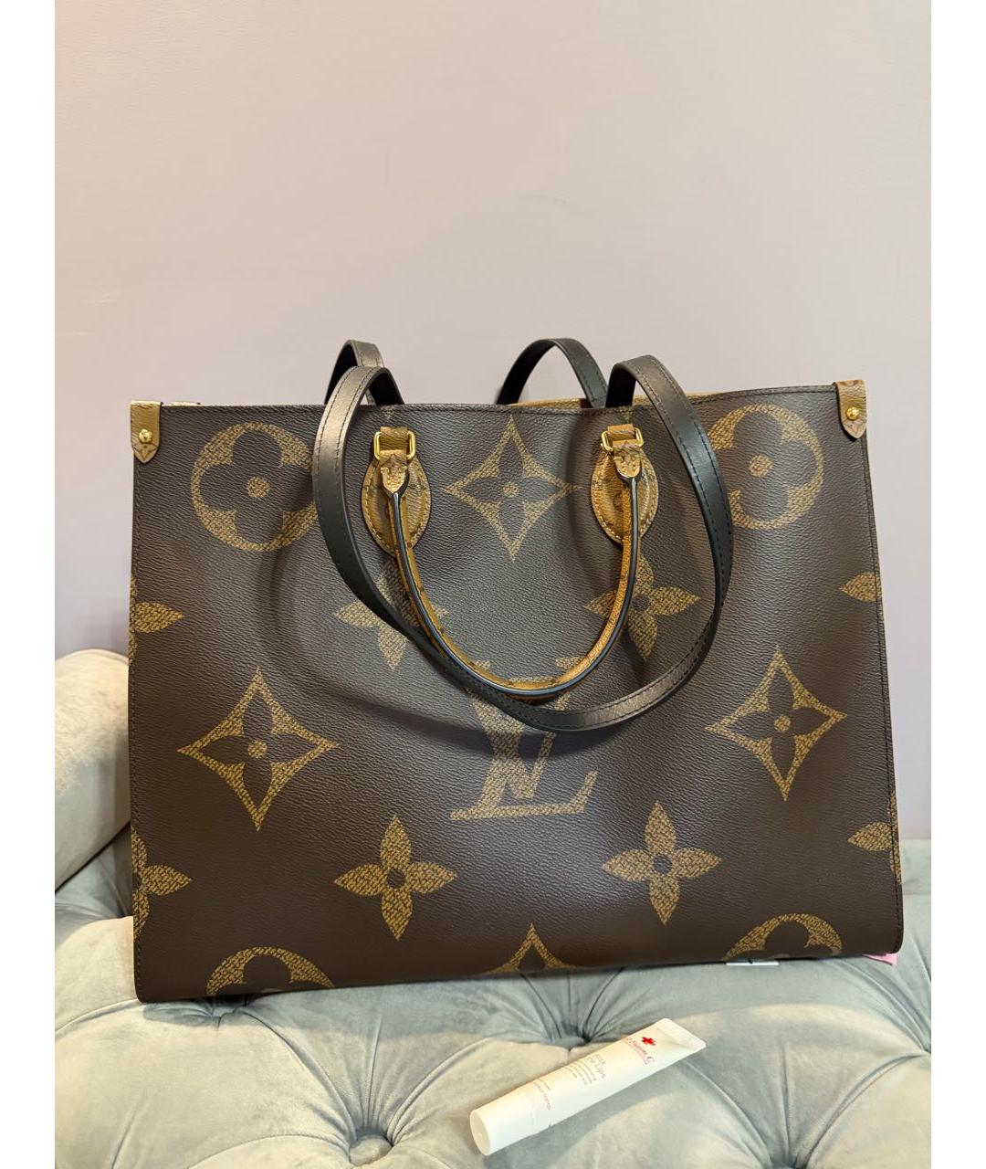 LOUIS VUITTON Коричневая сумка тоут из канвы, фото 8