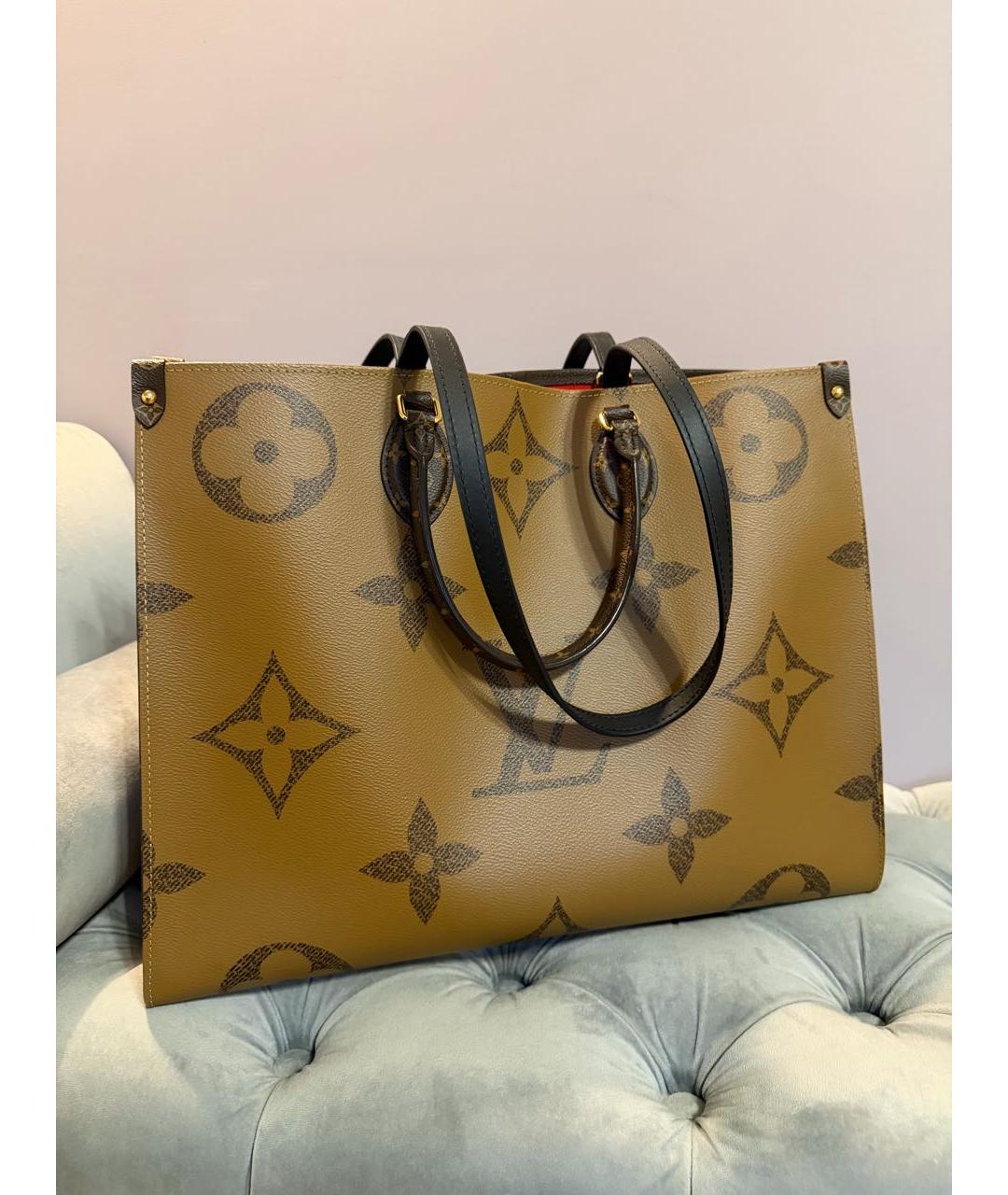 LOUIS VUITTON Коричневая сумка тоут из канвы, фото 2