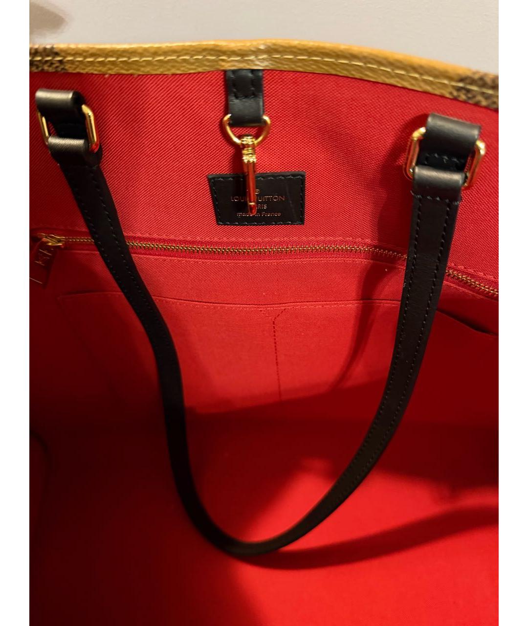 LOUIS VUITTON Коричневая сумка тоут из канвы, фото 5
