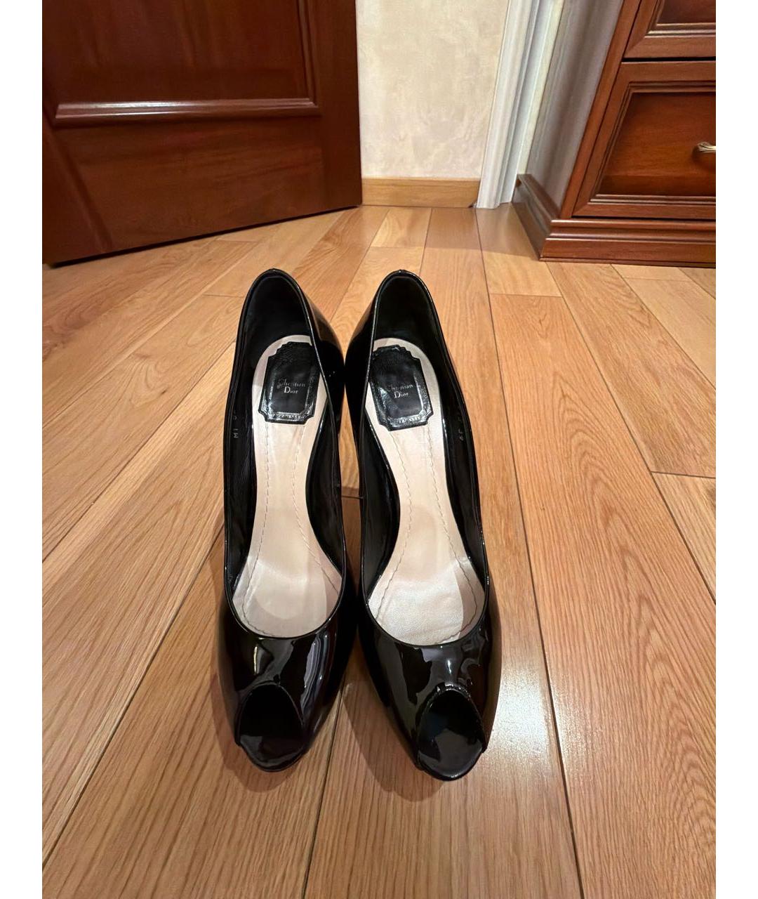 CHRISTIAN DIOR Черные туфли из лакированной кожи, фото 2