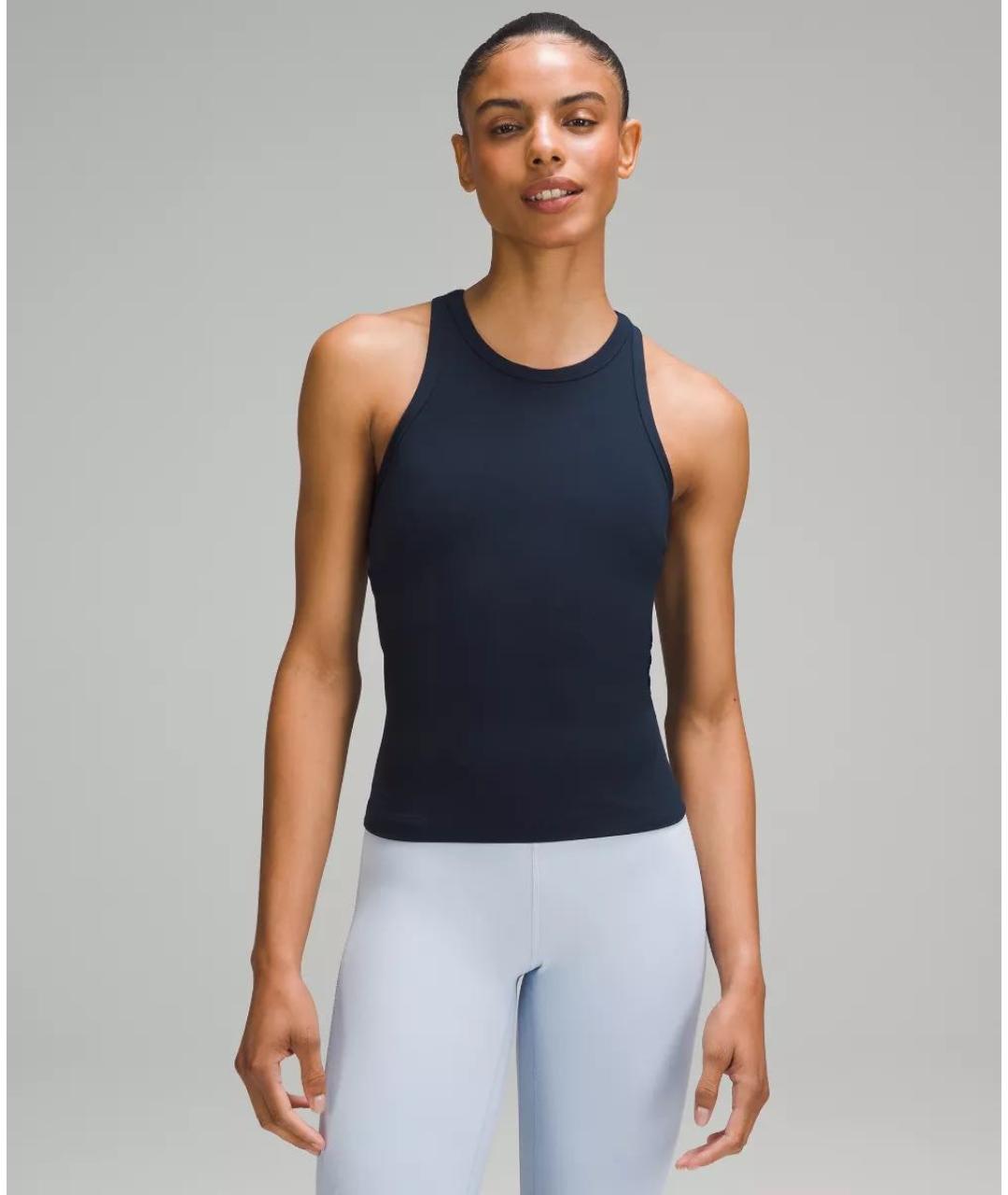 Lululemon Темно-синяя нейлоновая майка, фото 6