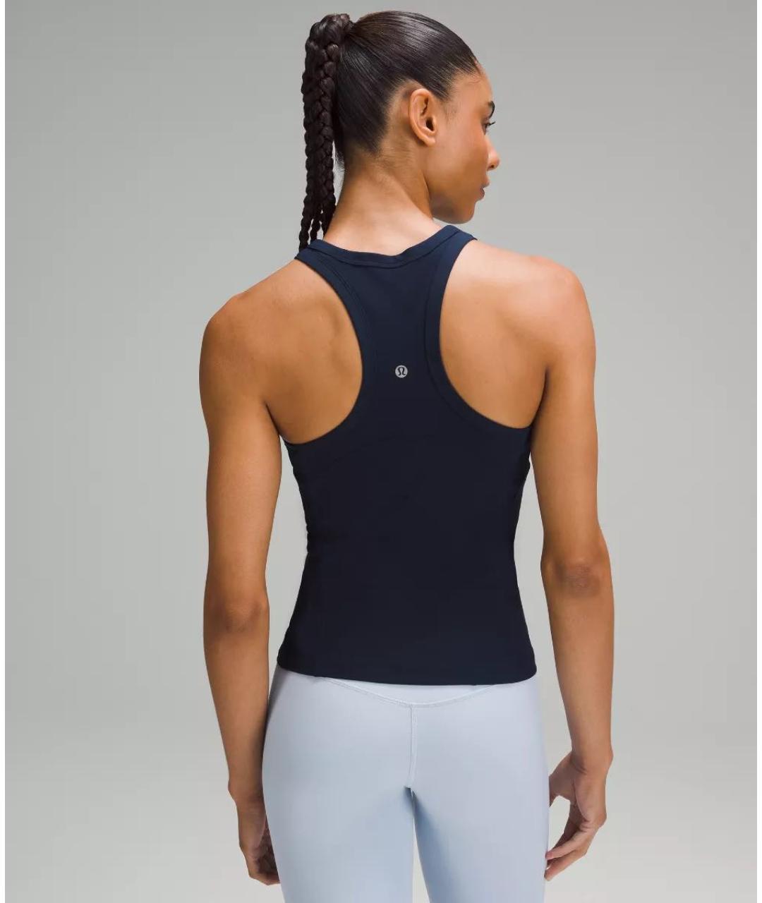 Lululemon Темно-синяя нейлоновая майка, фото 3