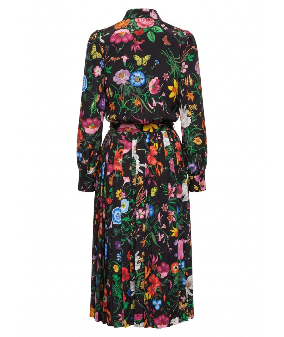 GUCCI Черное шелковое повседневное платье, фото 2