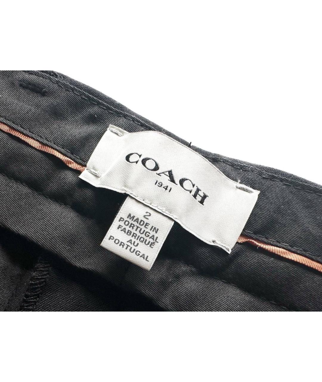 COACH Черные шерстяные брюки узкие, фото 3