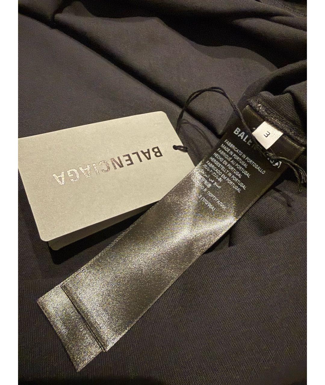 BALENCIAGA Серая хлопковая футболка, фото 4