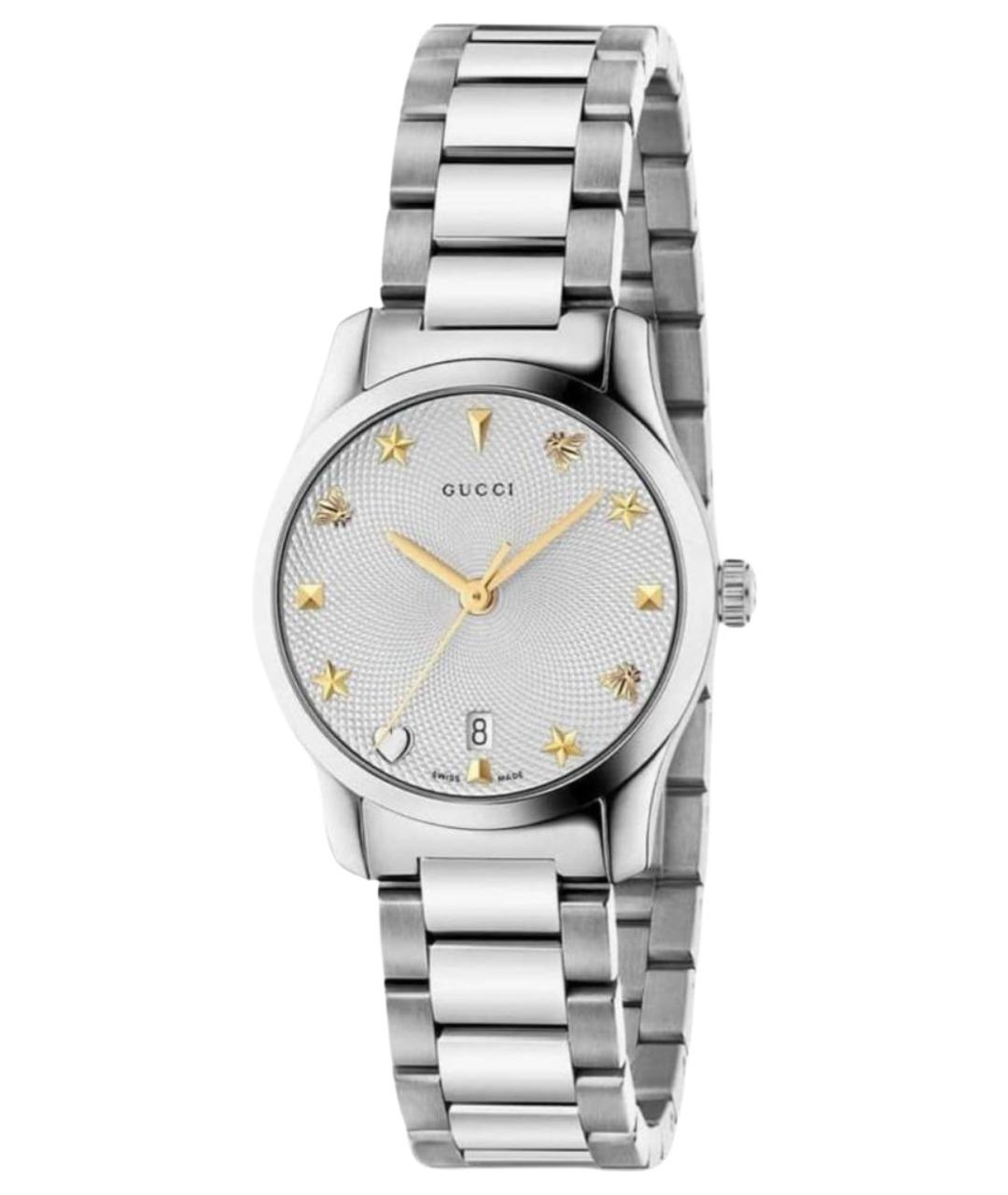 GUCCI Серебряные стальные часы, фото 1