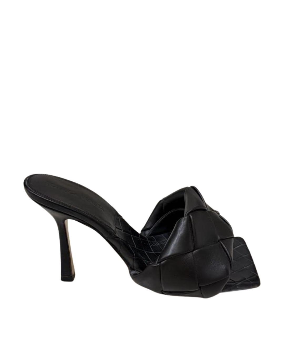 BOTTEGA VENETA Черные кожаные мюли, фото 1