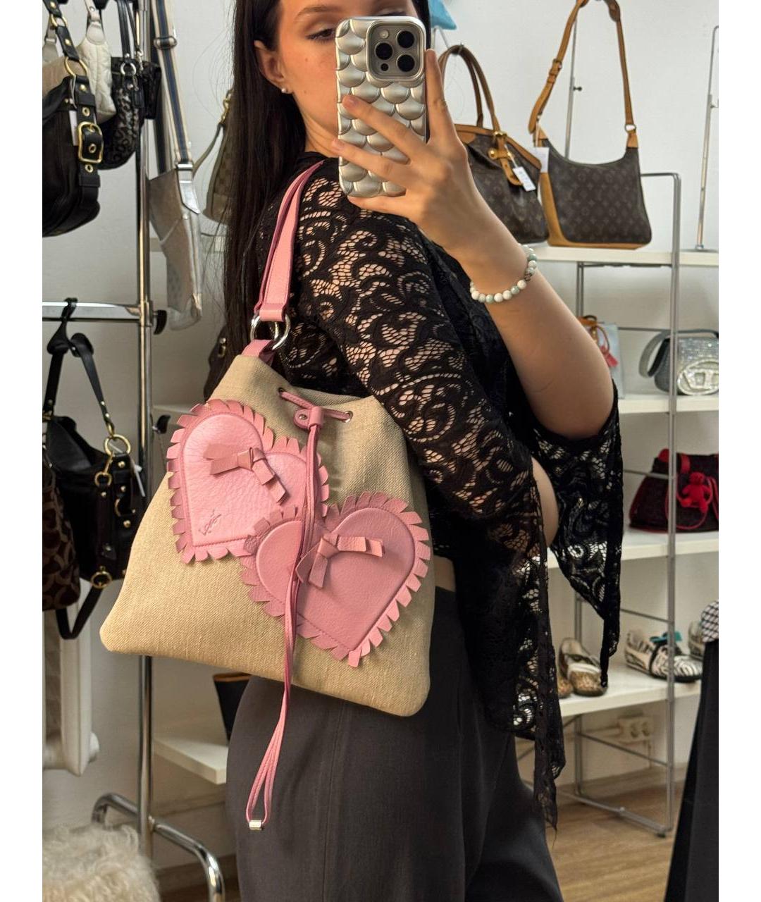 SAINT LAURENT Розовая кожаная сумка с короткими ручками, фото 8