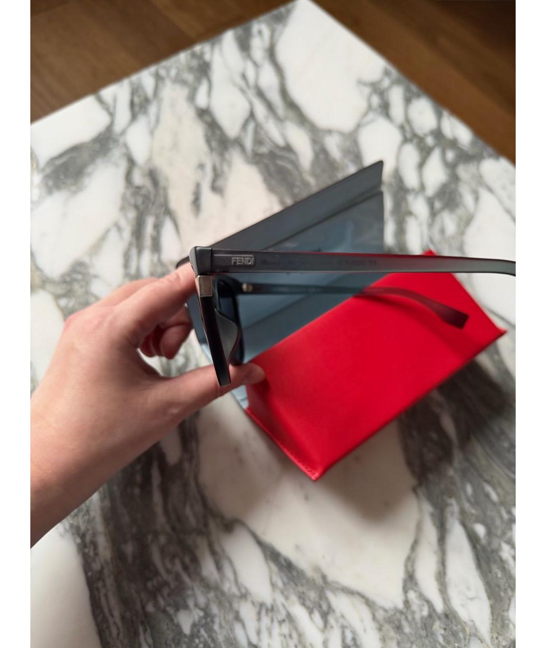 FENDI Синие пластиковые солнцезащитные очки, фото 5