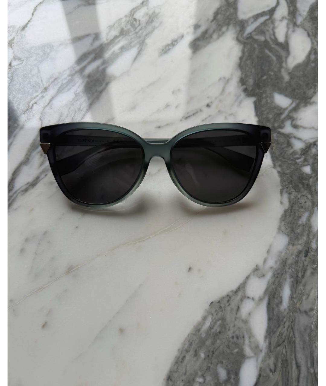 FENDI Синие пластиковые солнцезащитные очки, фото 6