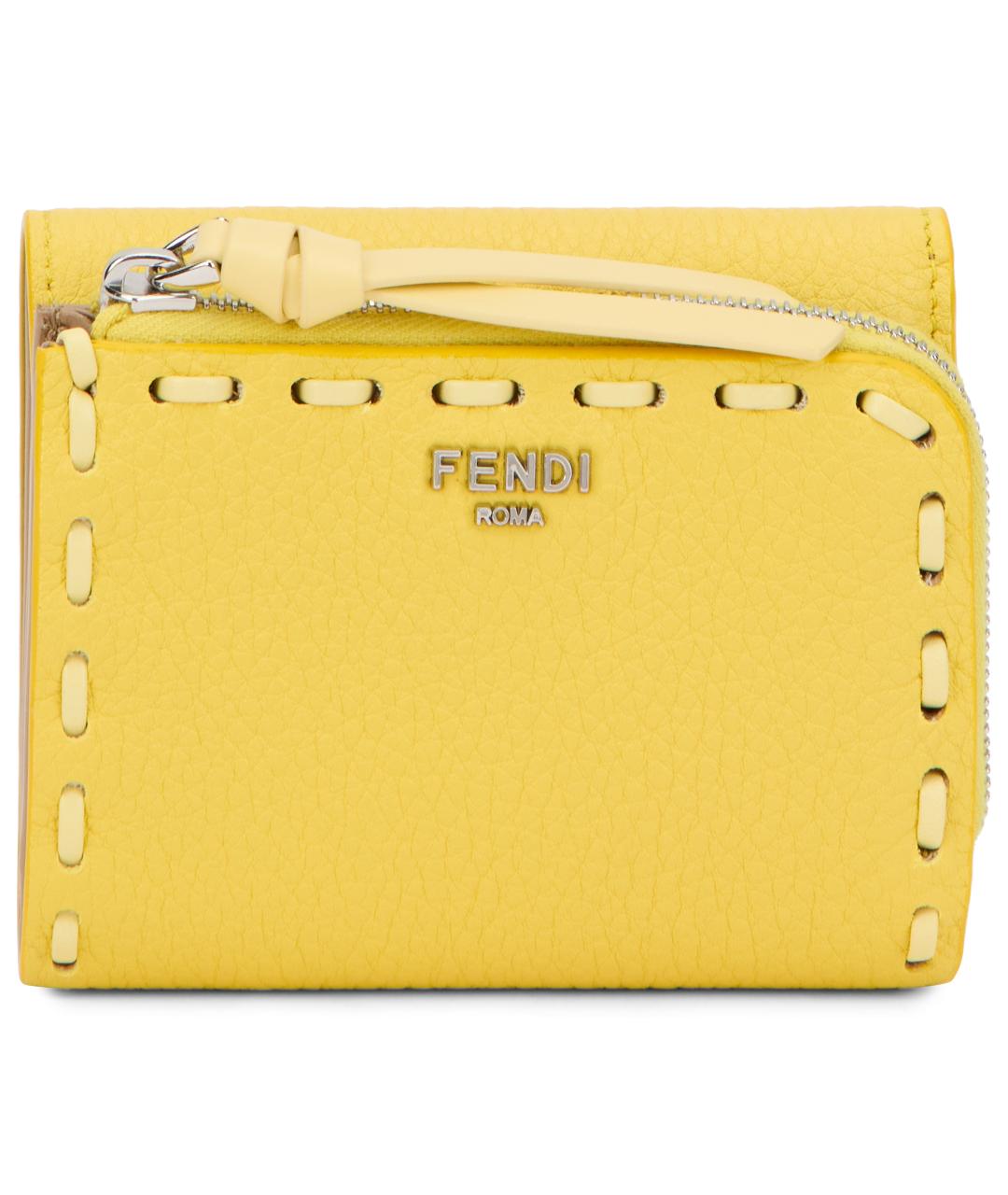 FENDI Желтый кожаный кошелек, фото 1