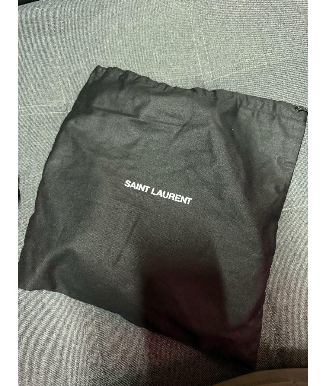 SAINT LAURENT Черный кожаный ремень, фото 5