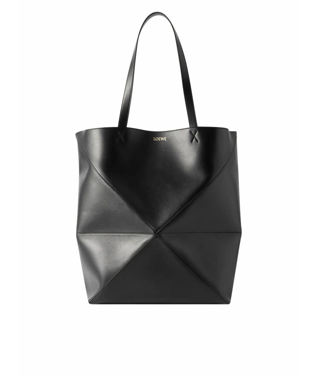 LOEWE Черная кожаная сумка тоут, фото 1