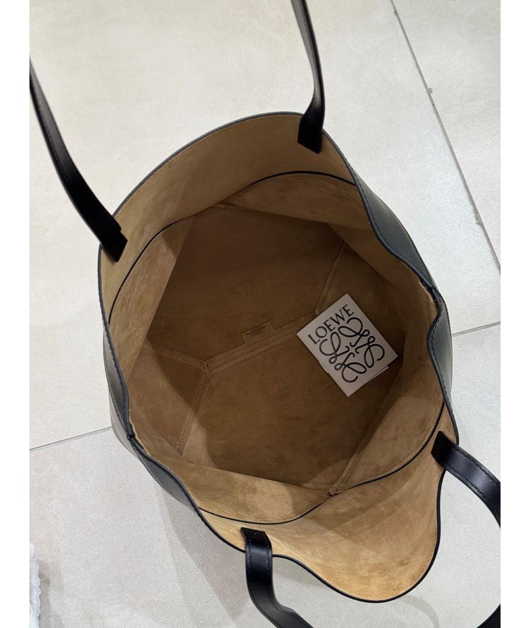LOEWE Черная кожаная сумка тоут, фото 3