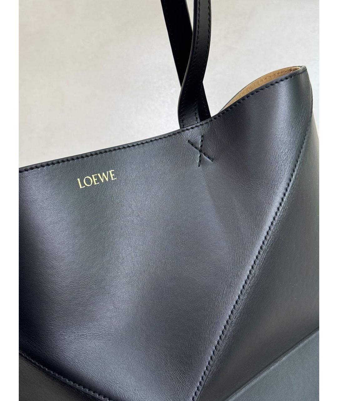 LOEWE Черная кожаная сумка тоут, фото 2