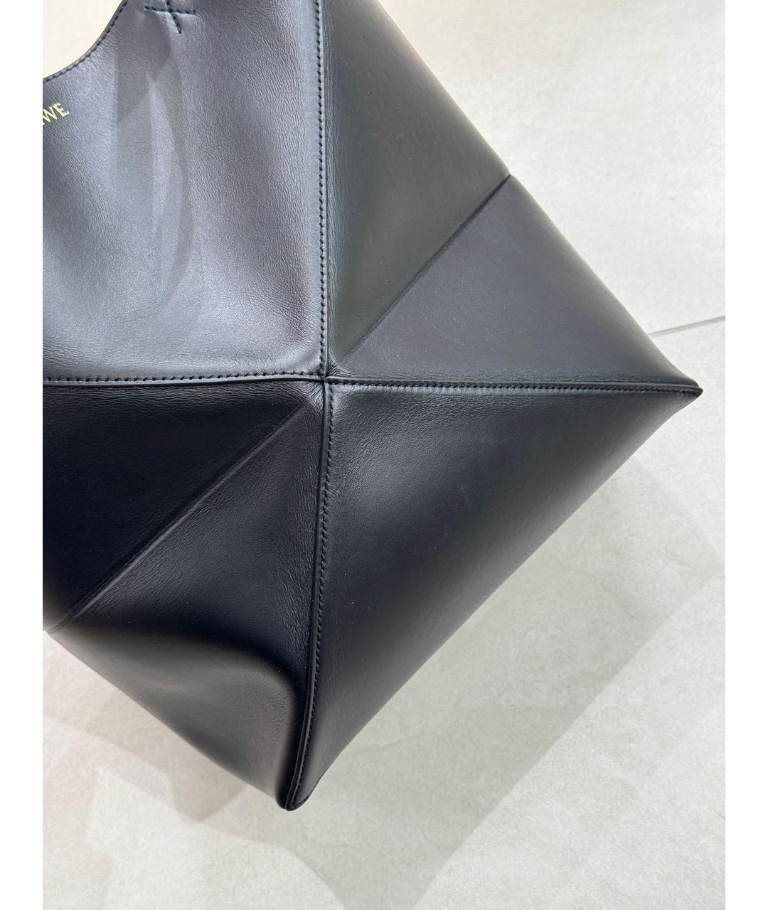 LOEWE Черная кожаная сумка тоут, фото 4