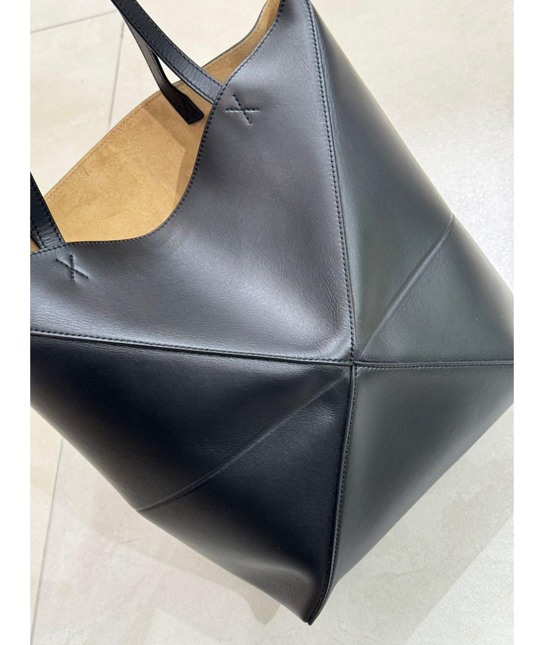 LOEWE Черная кожаная сумка тоут, фото 5