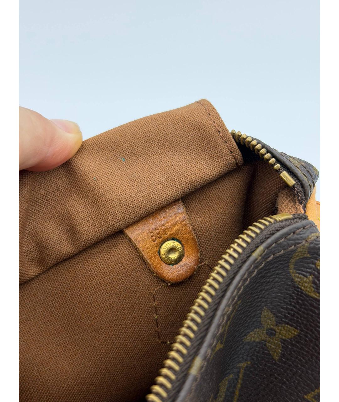 LOUIS VUITTON Коричневая сумка с короткими ручками из канвы, фото 6