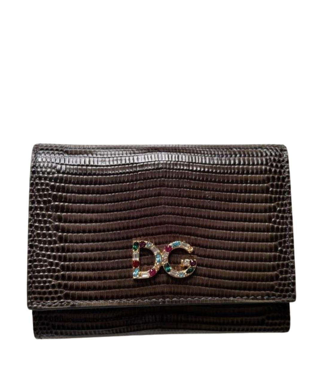 DOLCE&GABBANA Коричневый кожаный кошелек, фото 1