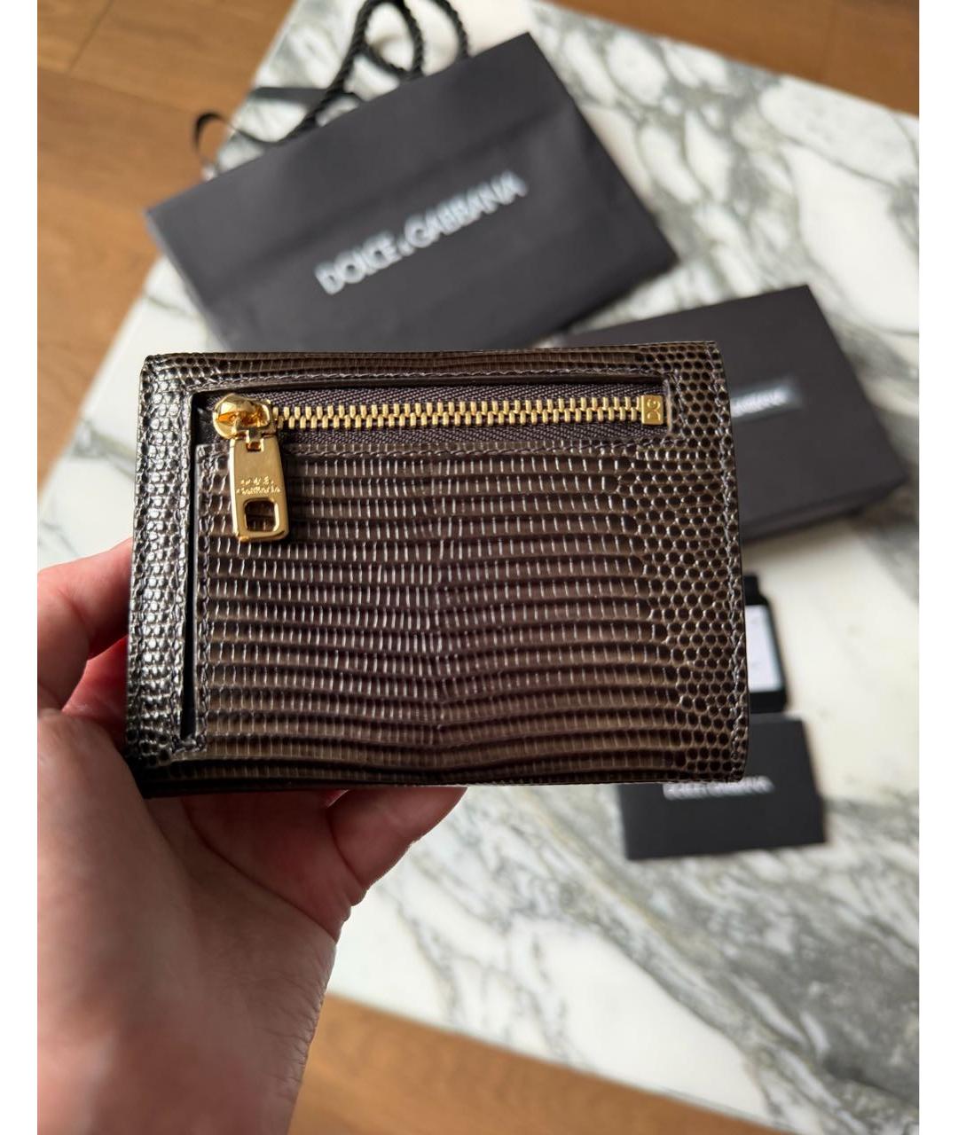 DOLCE&GABBANA Коричневый кожаный кошелек, фото 2