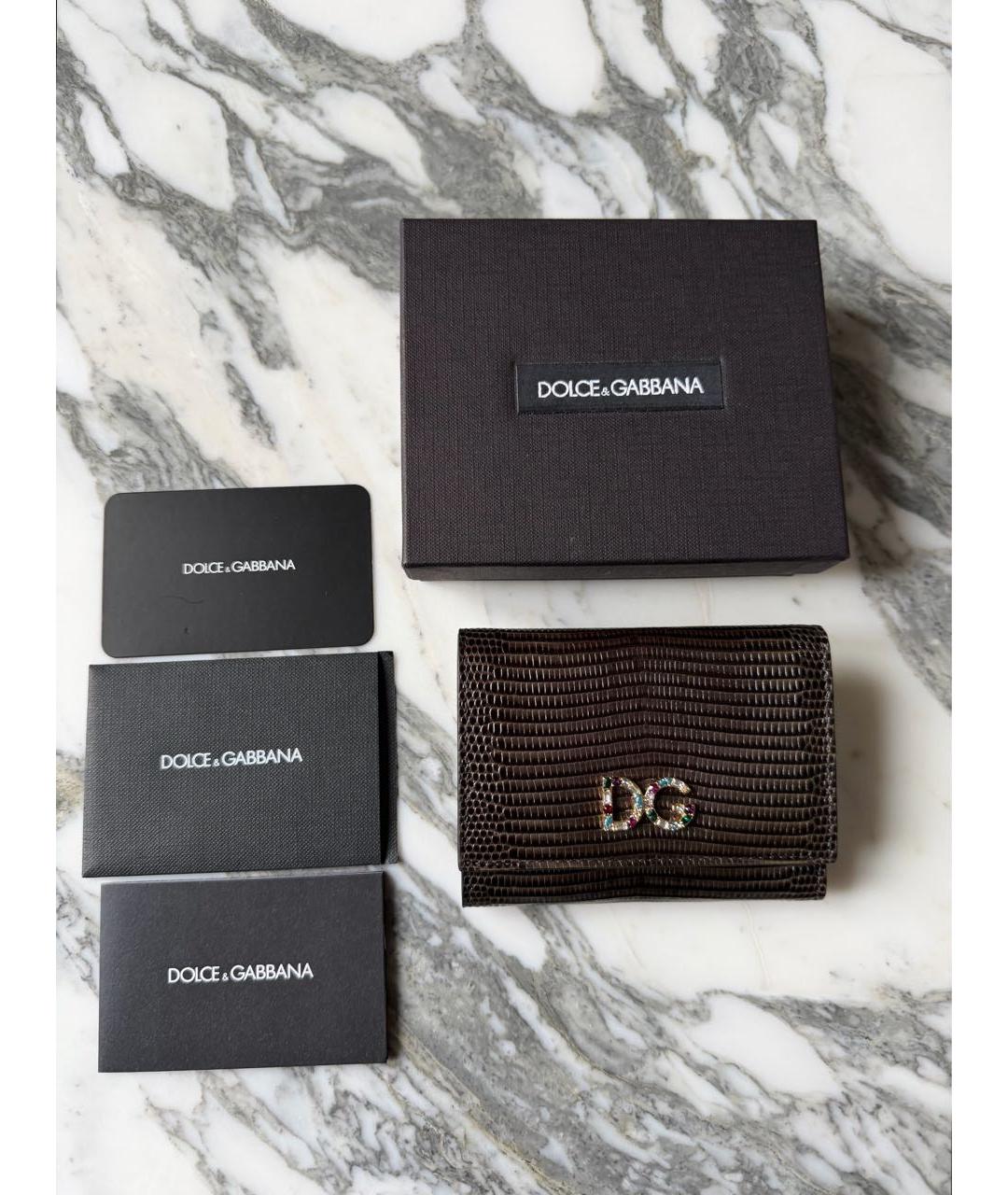 DOLCE&GABBANA Коричневый кожаный кошелек, фото 3