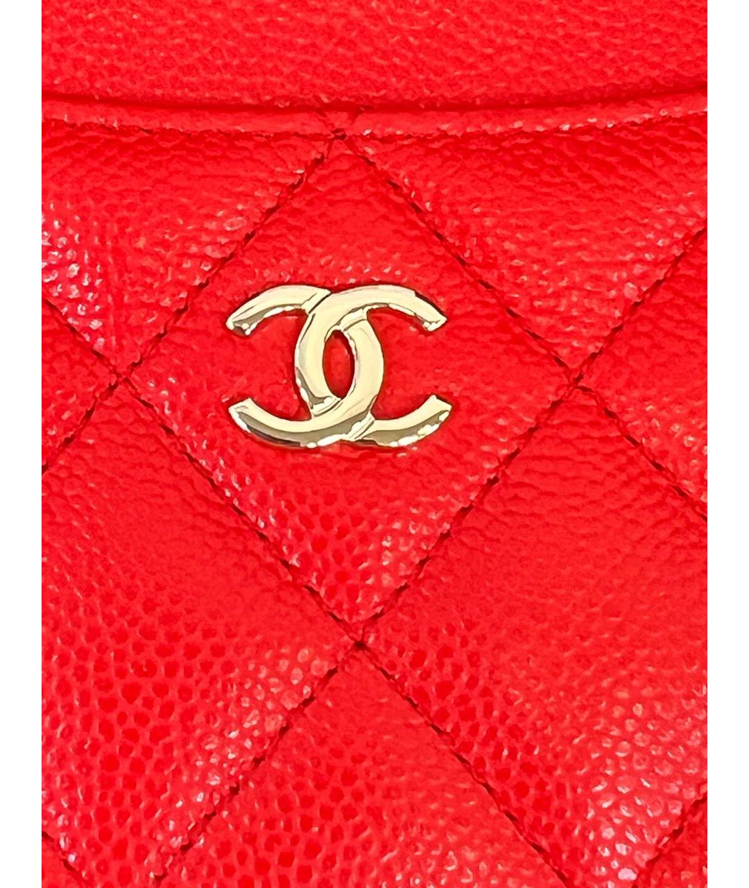 CHANEL Красный кожаный кардхолдер, фото 5