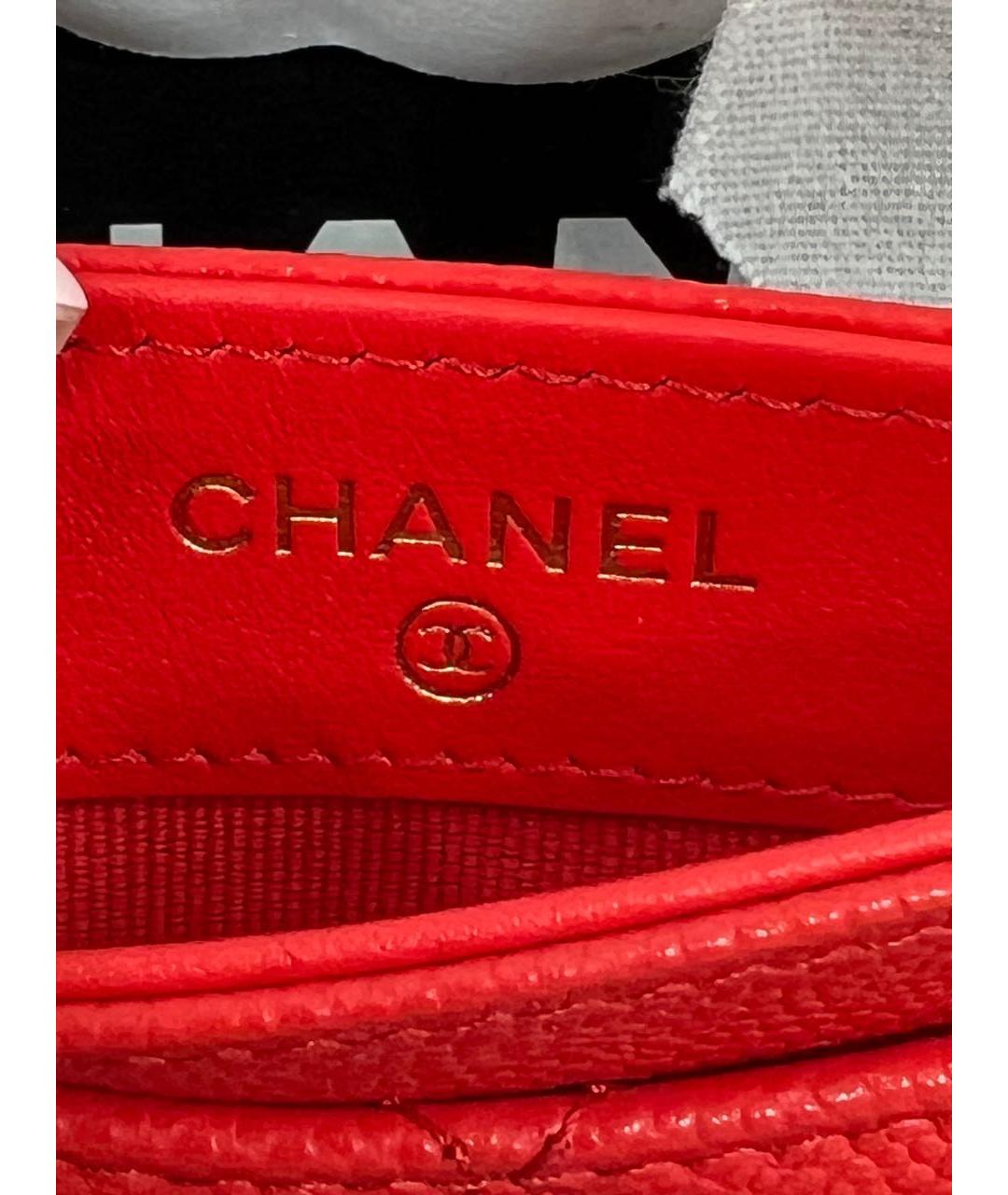 CHANEL Красный кожаный кардхолдер, фото 3