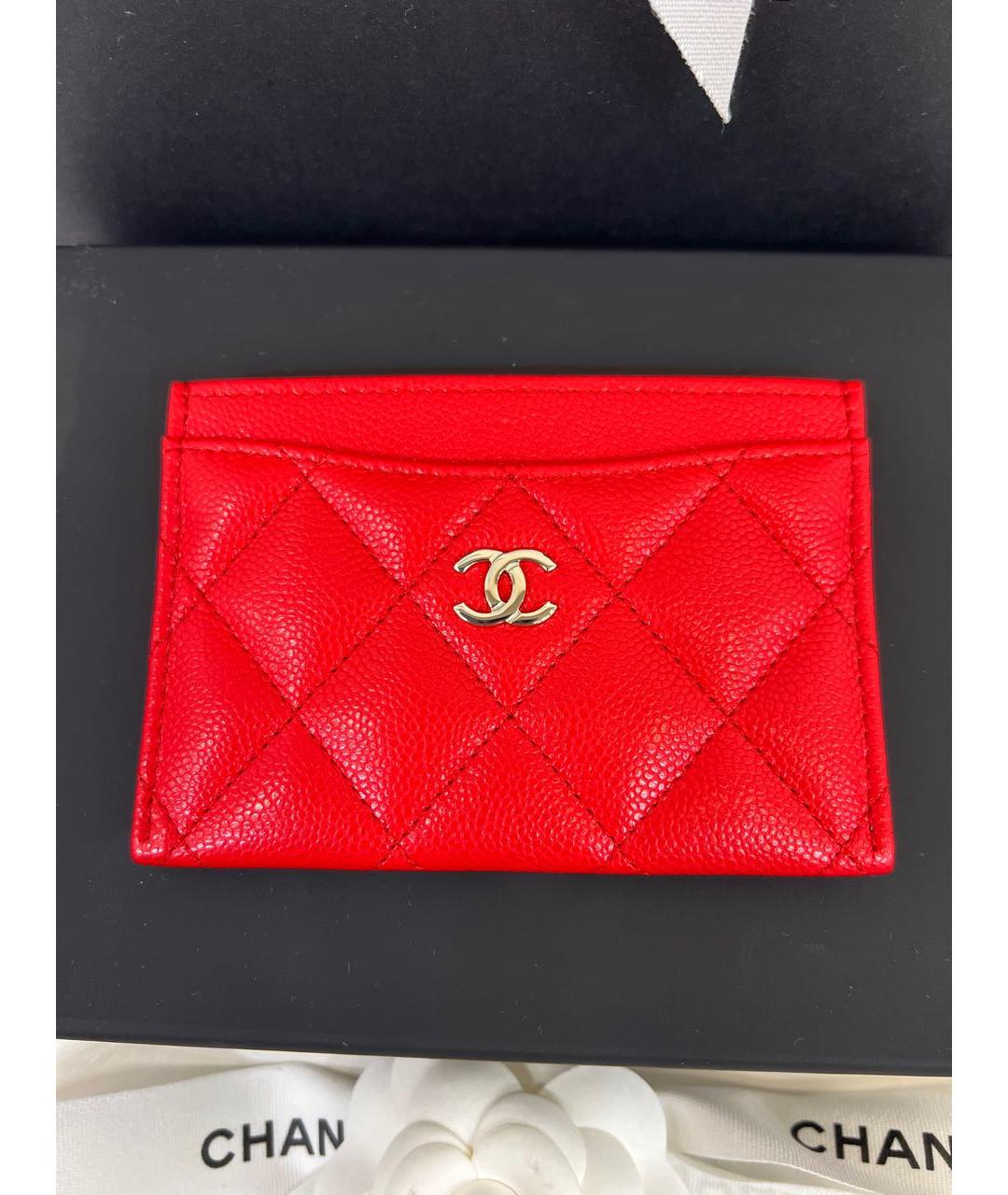 CHANEL Красный кожаный кардхолдер, фото 6