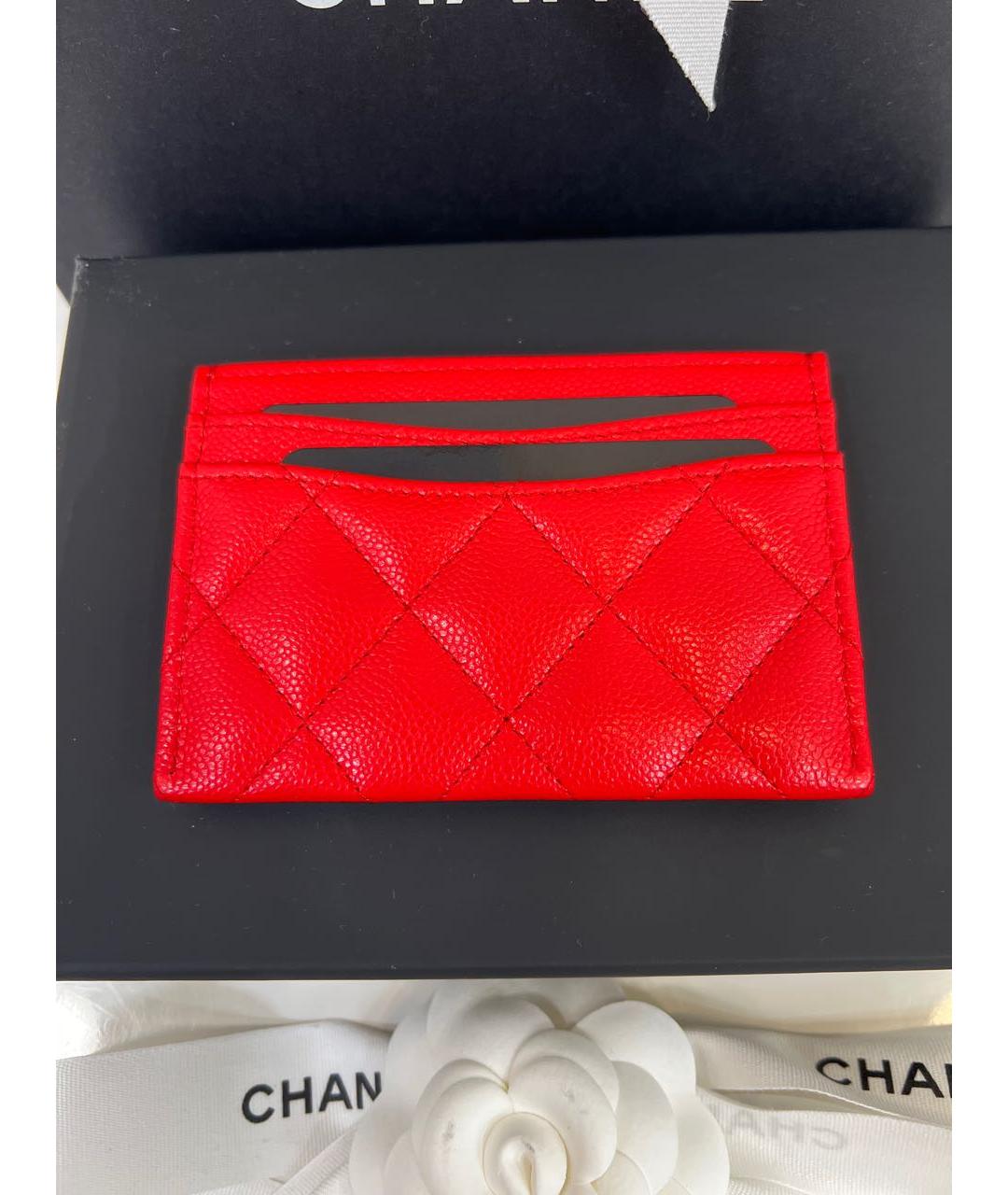 CHANEL Красный кожаный кардхолдер, фото 2