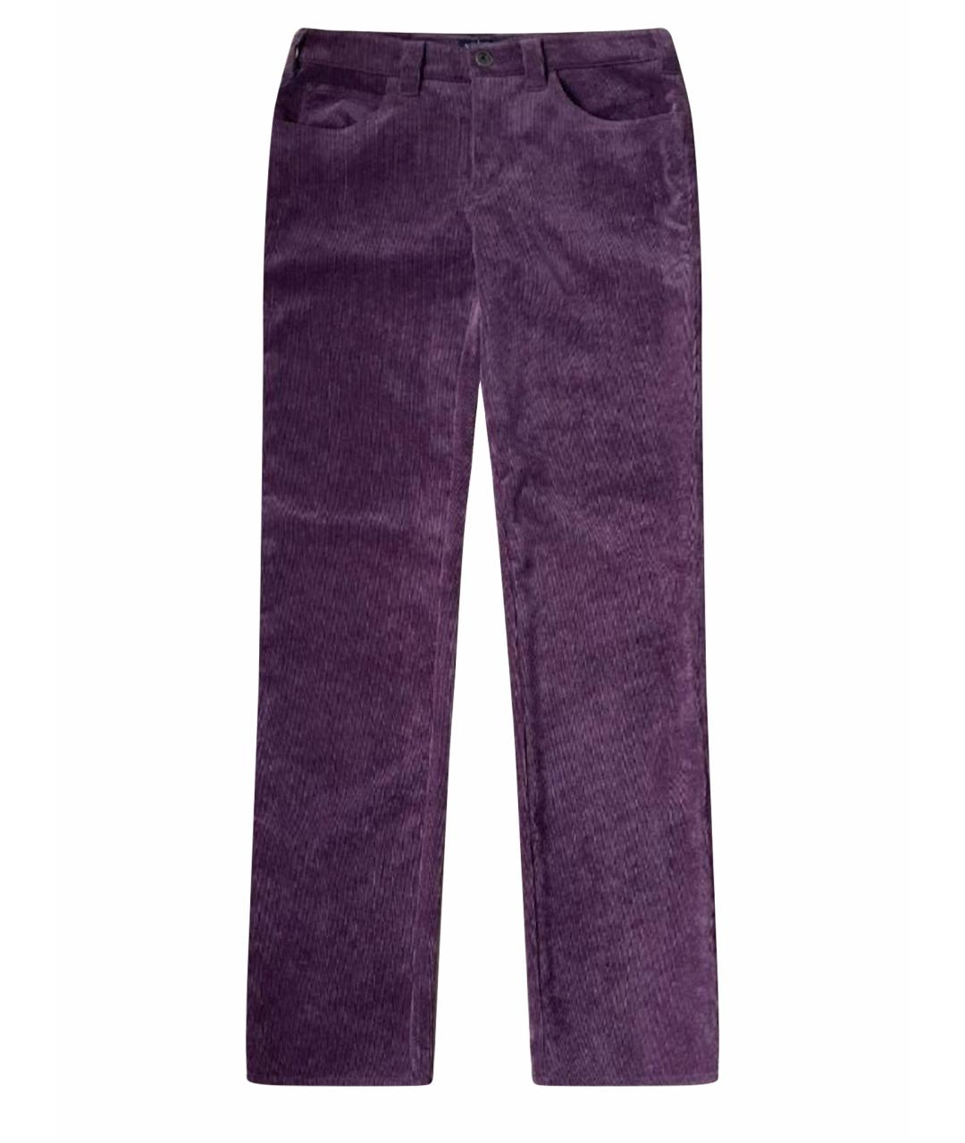 ARMANI JEANS Фиолетовые велюровые прямые брюки, фото 1