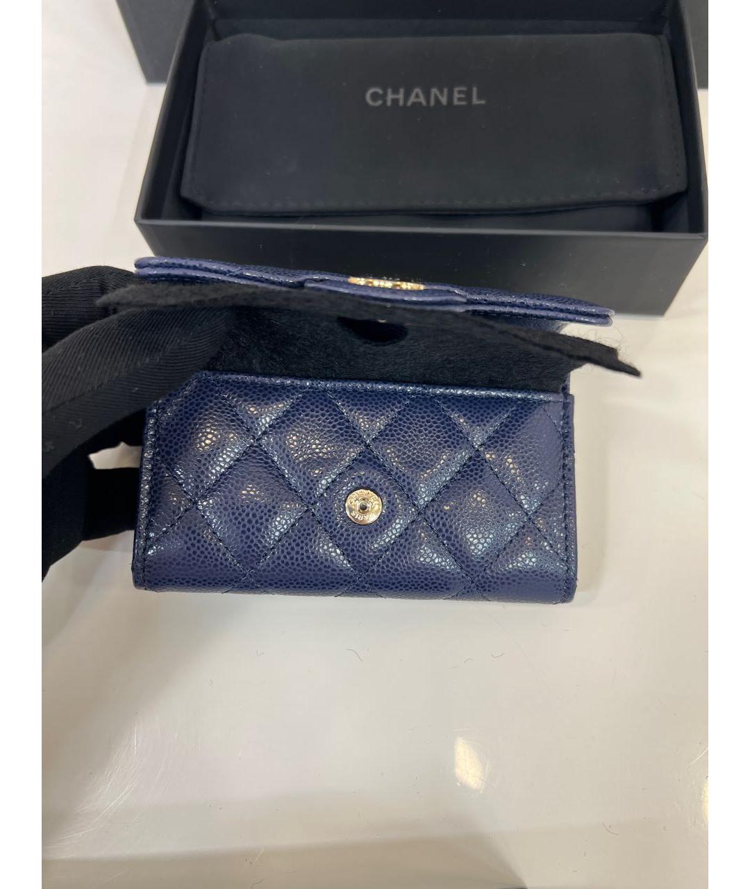 CHANEL Темно-синий кожаный кардхолдер, фото 2