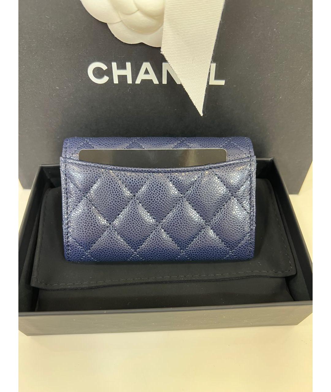 CHANEL Темно-синий кожаный кардхолдер, фото 3