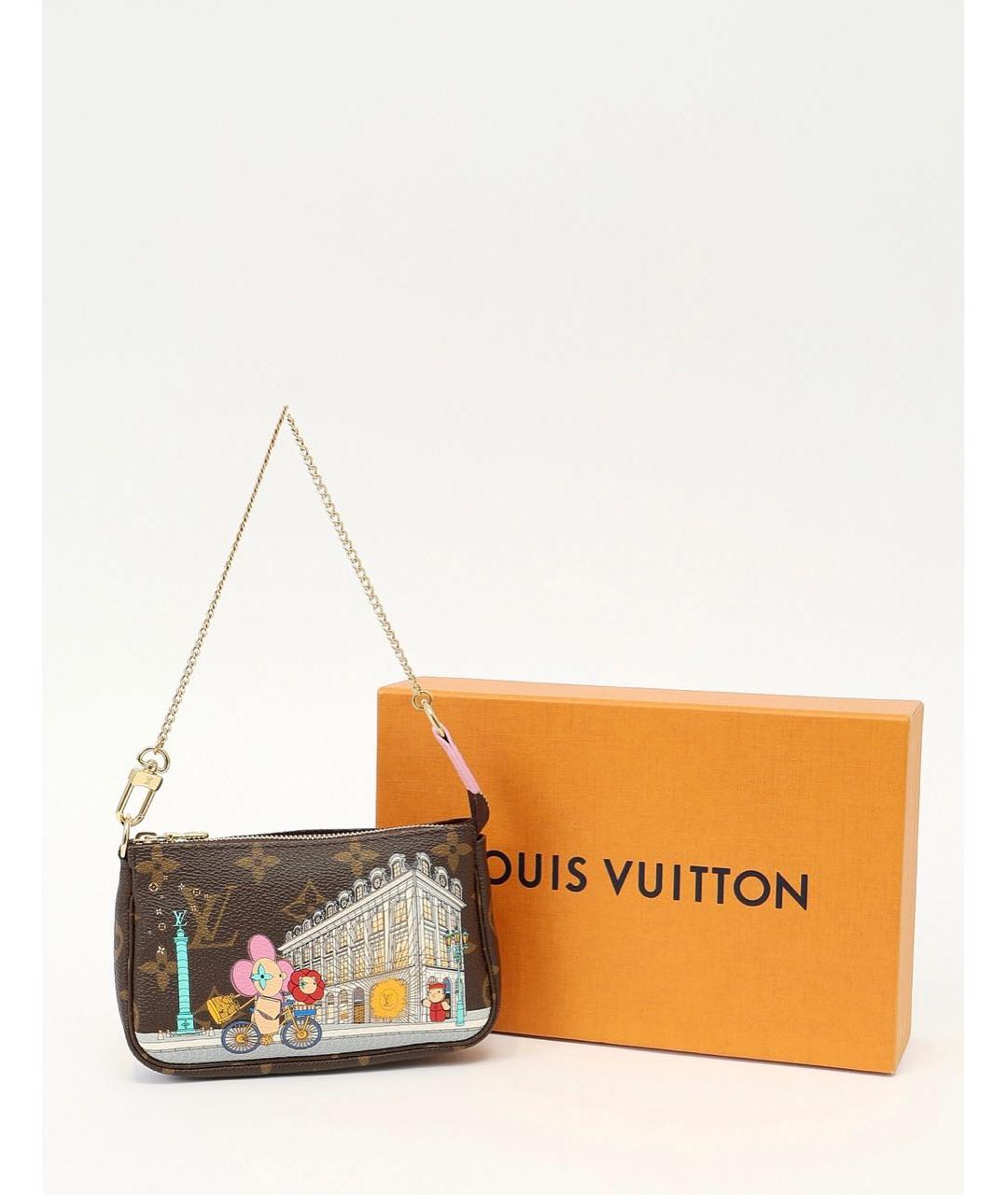 LOUIS VUITTON Коричневая кожаная сумка через плечо, фото 5