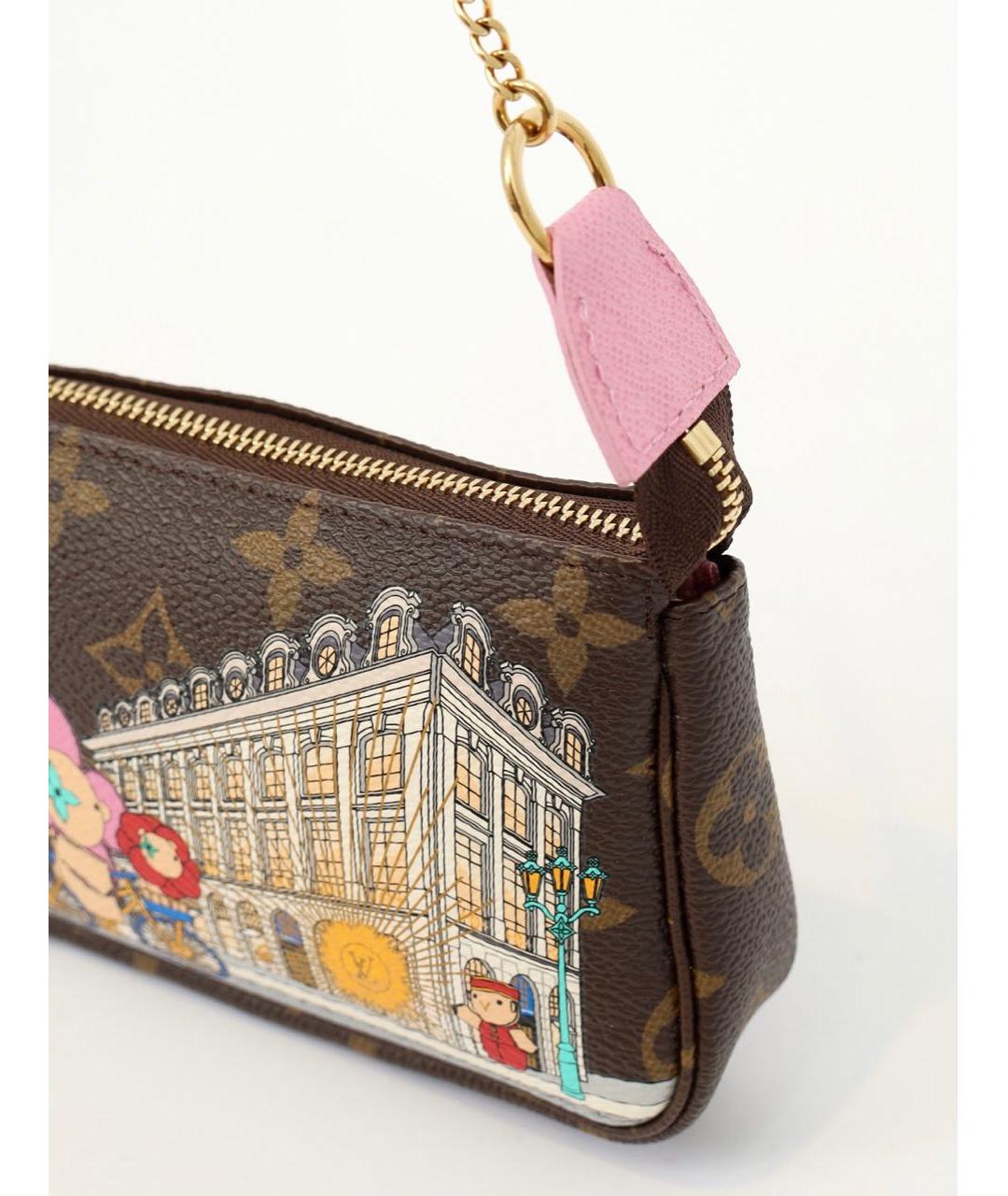 LOUIS VUITTON Коричневая кожаная сумка через плечо, фото 7