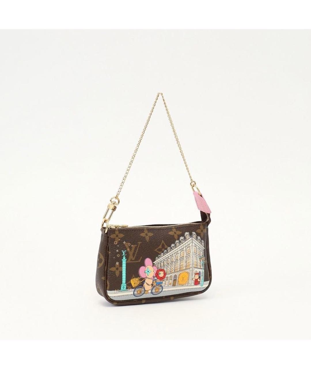 LOUIS VUITTON Коричневая кожаная сумка через плечо, фото 3