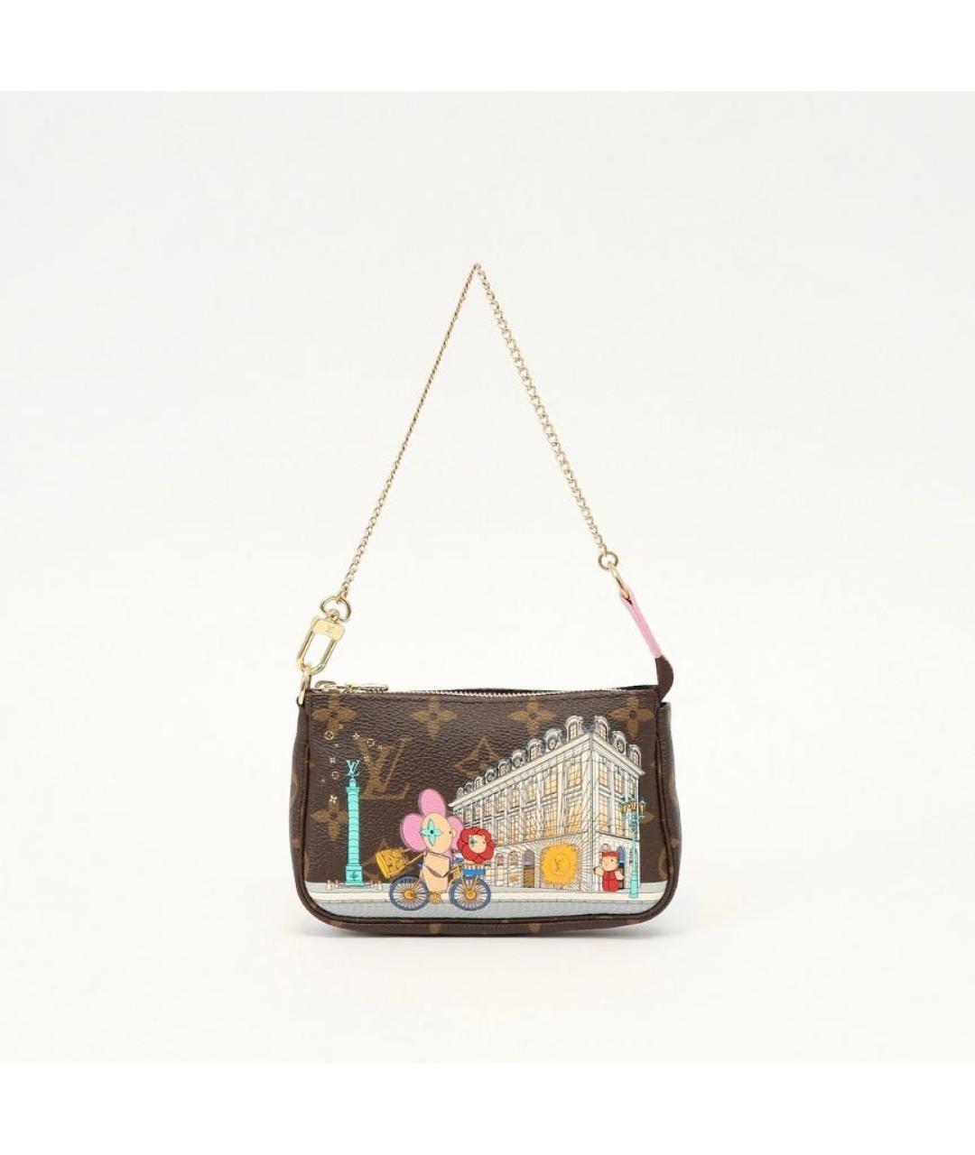 LOUIS VUITTON Коричневая кожаная сумка через плечо, фото 2