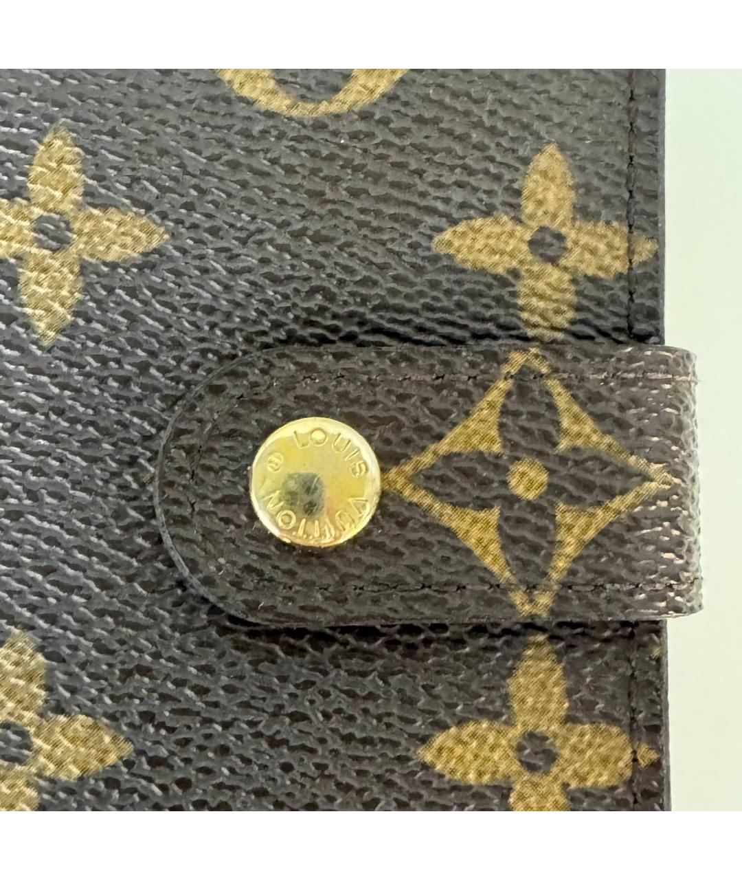 LOUIS VUITTON Коричневый кожаный кошелек, фото 7
