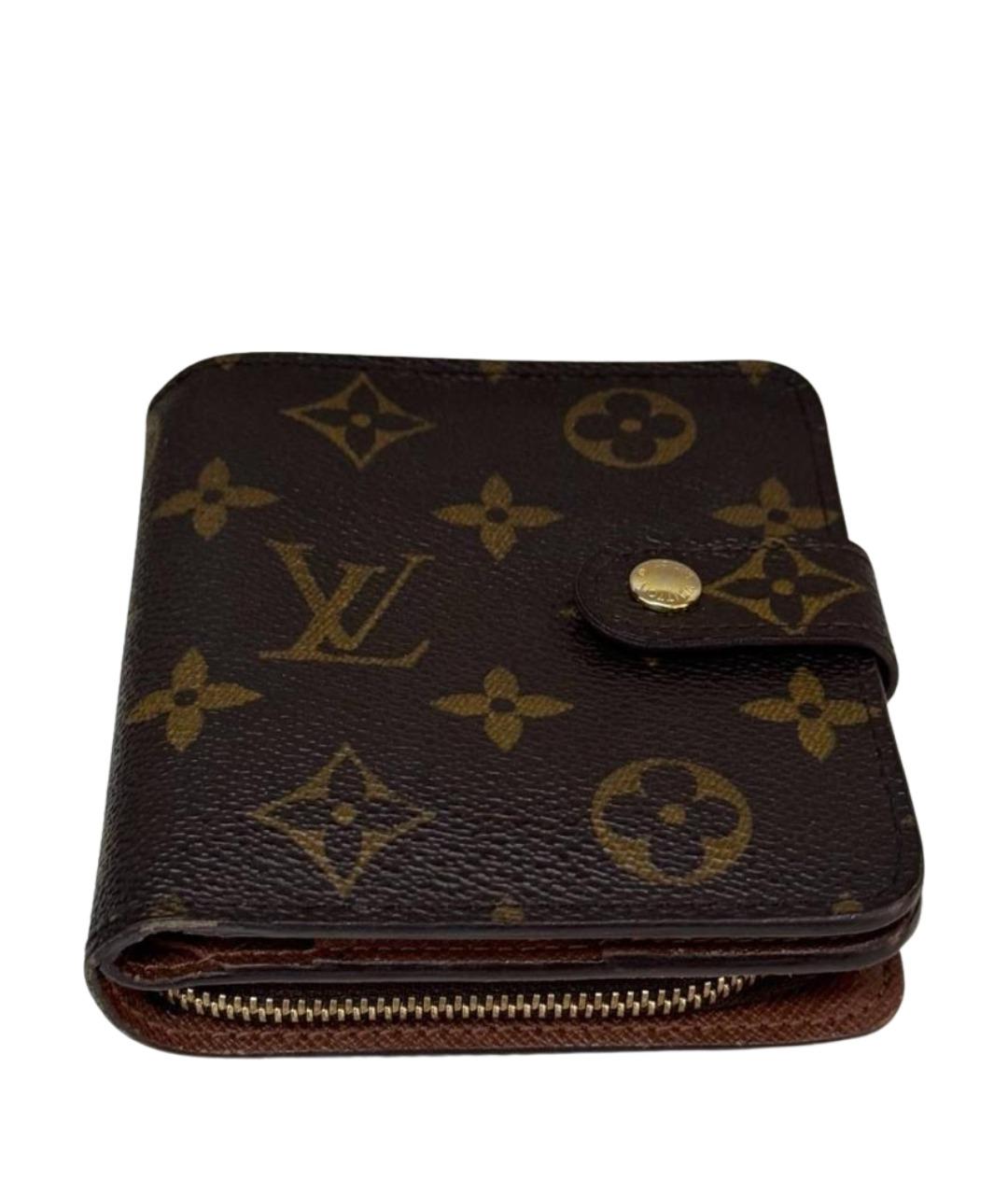 LOUIS VUITTON Коричневый кожаный кошелек, фото 1