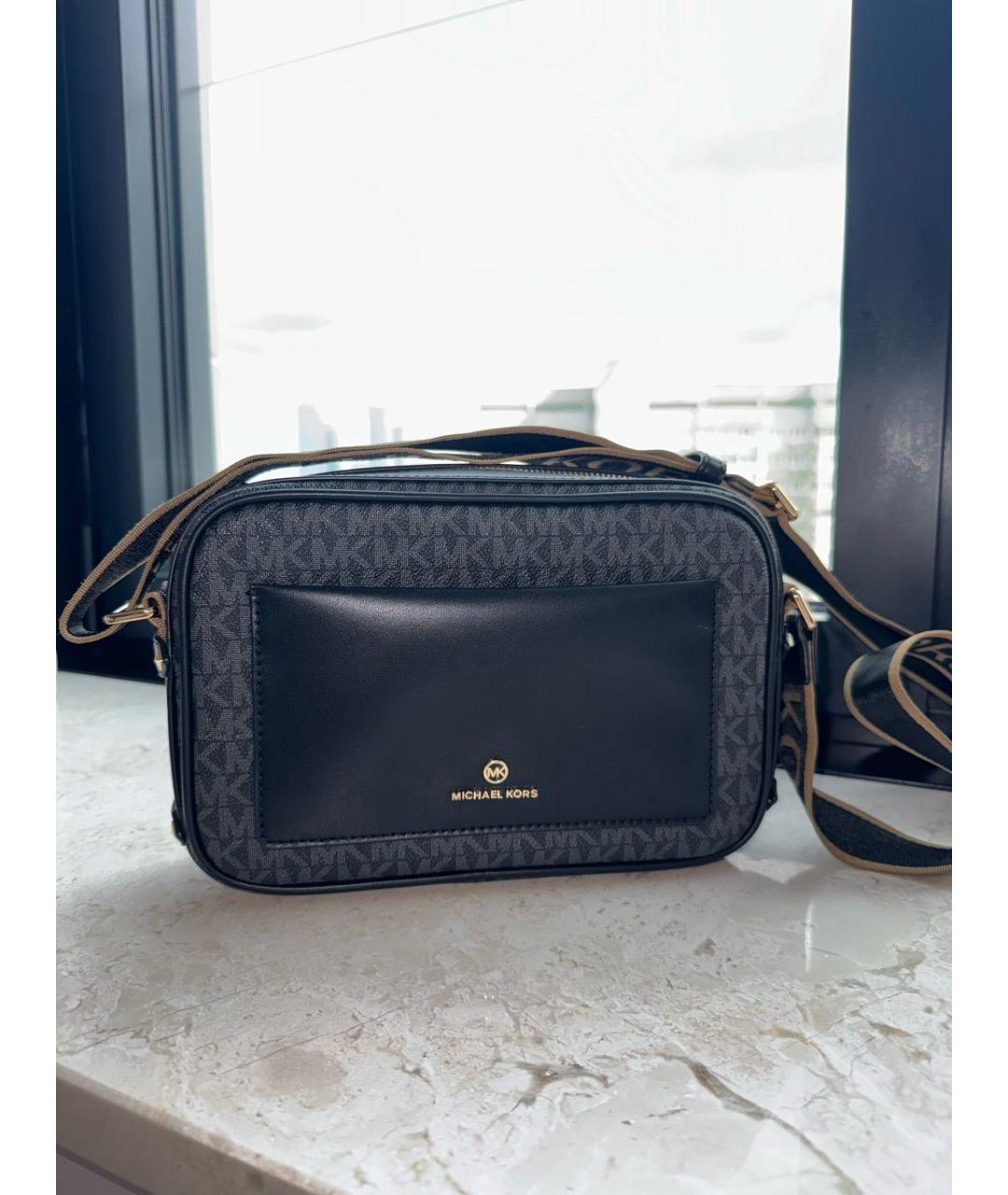 MICHAEL KORS Черная кожаная сумка через плечо, фото 4