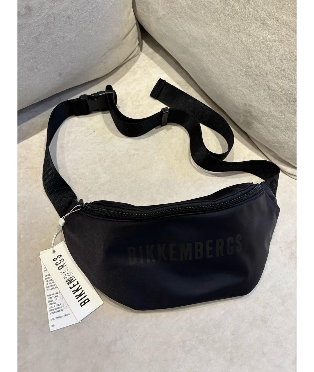 BIKKEMBERGS Черная тканевая поясная сумка, фото 3
