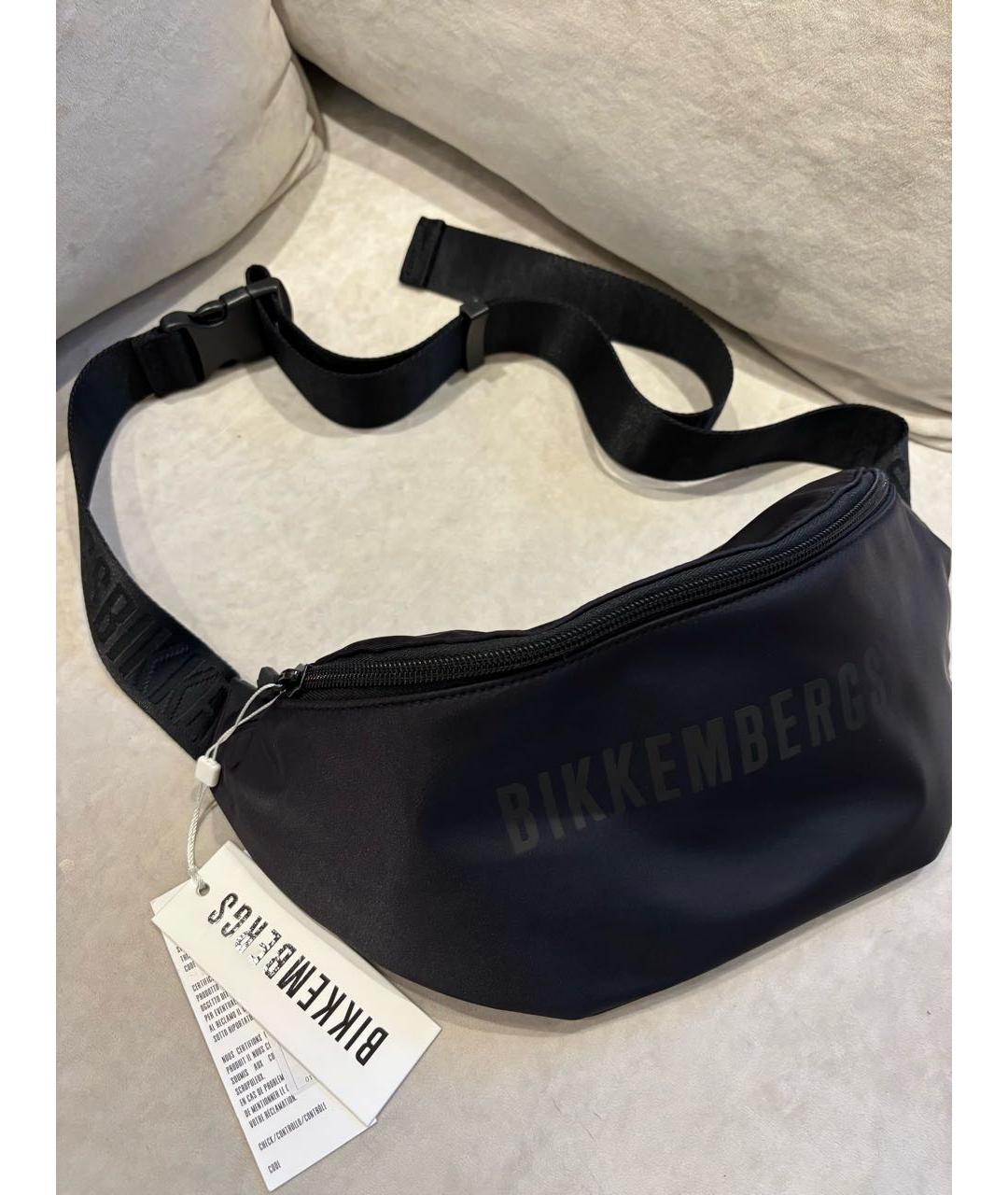 BIKKEMBERGS Черная тканевая поясная сумка, фото 2
