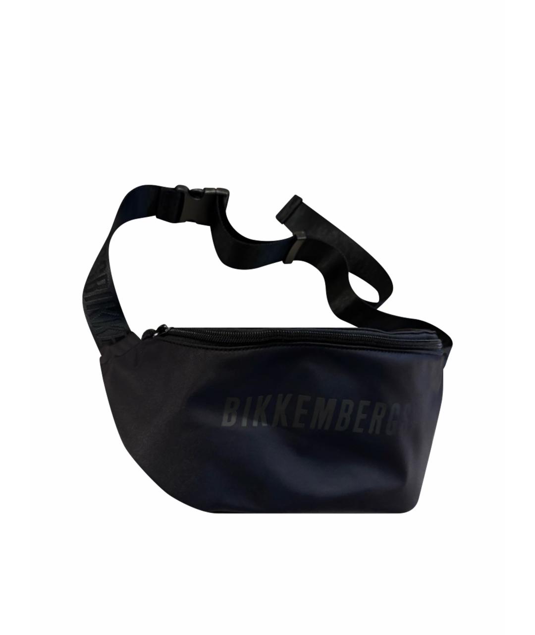 BIKKEMBERGS Черная тканевая поясная сумка, фото 1