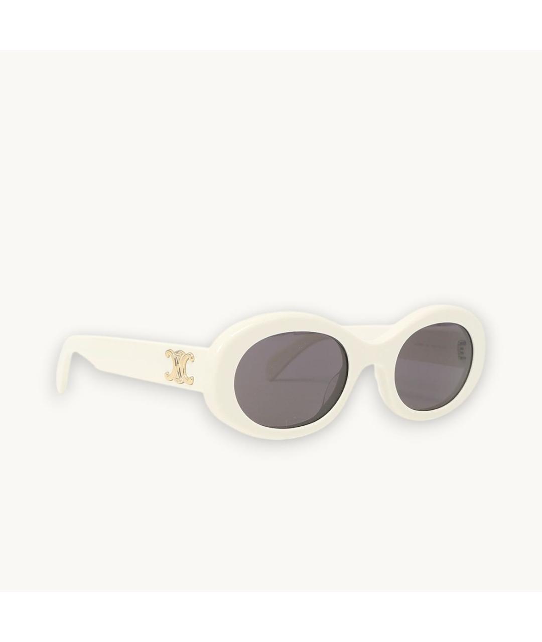 CELINE Белые пластиковые солнцезащитные очки, фото 4