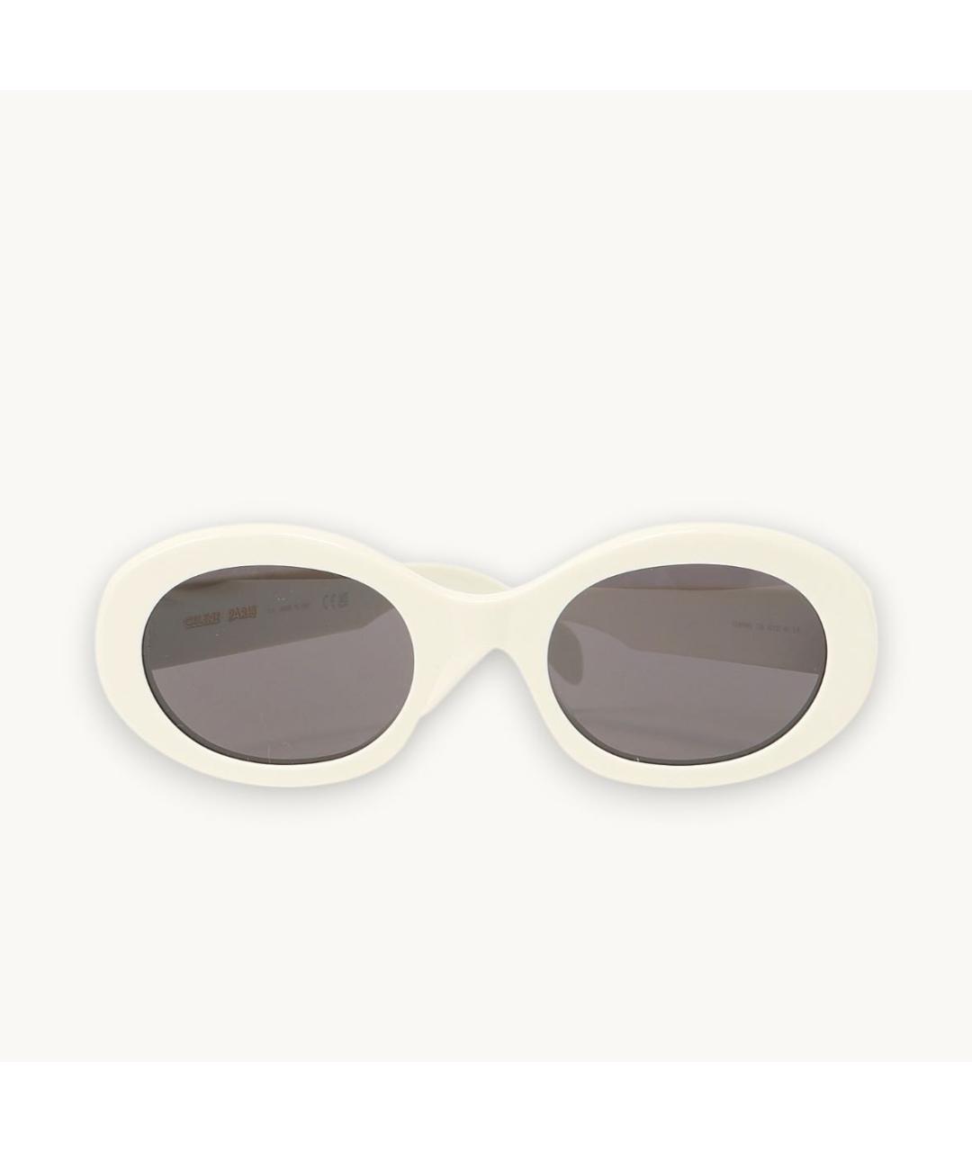 CELINE Белые пластиковые солнцезащитные очки, фото 8