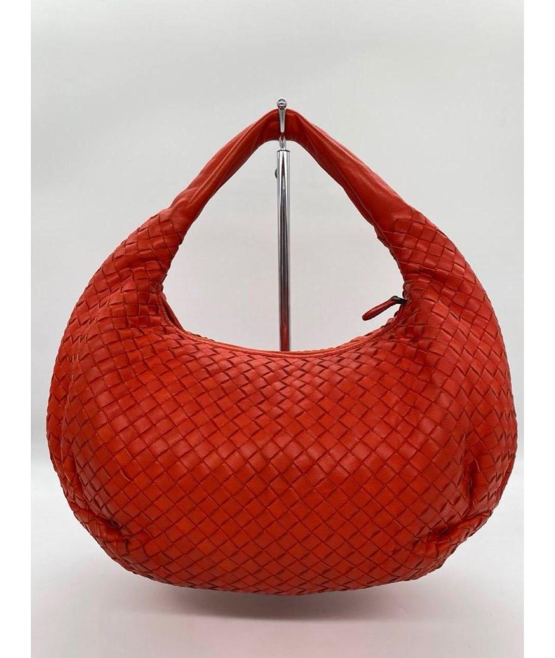 BOTTEGA VENETA Оранжевая кожаная сумка с короткими ручками, фото 7