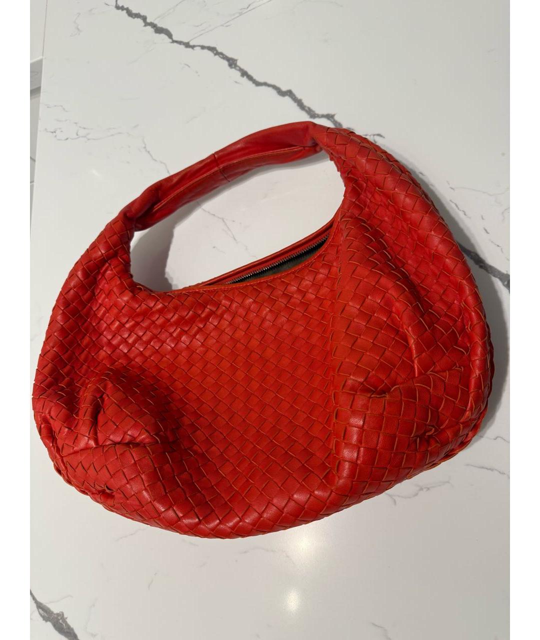 BOTTEGA VENETA Оранжевая кожаная сумка с короткими ручками, фото 2