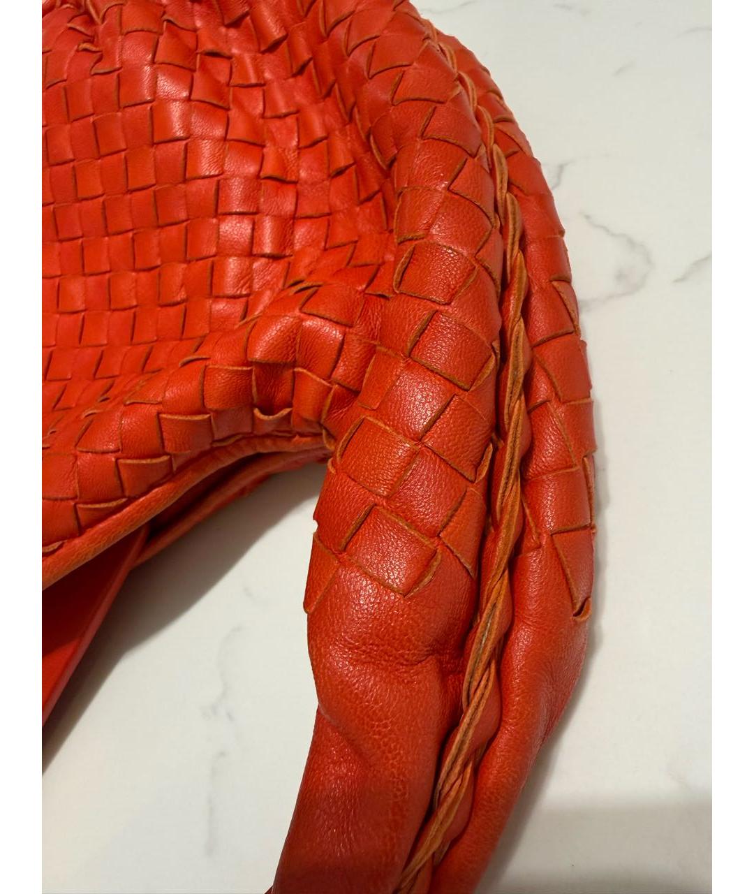 BOTTEGA VENETA Оранжевая кожаная сумка с короткими ручками, фото 3