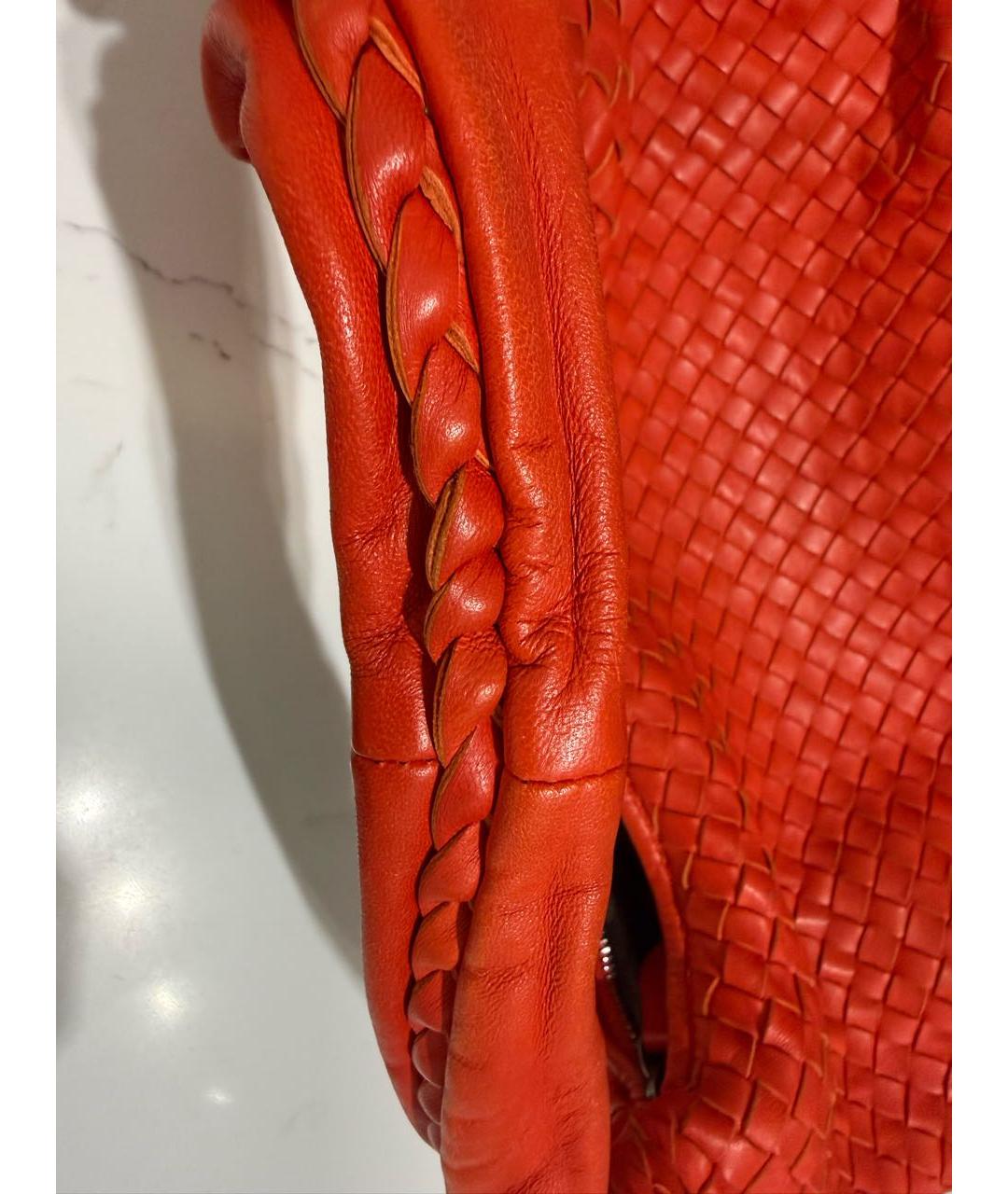 BOTTEGA VENETA Оранжевая кожаная сумка с короткими ручками, фото 6
