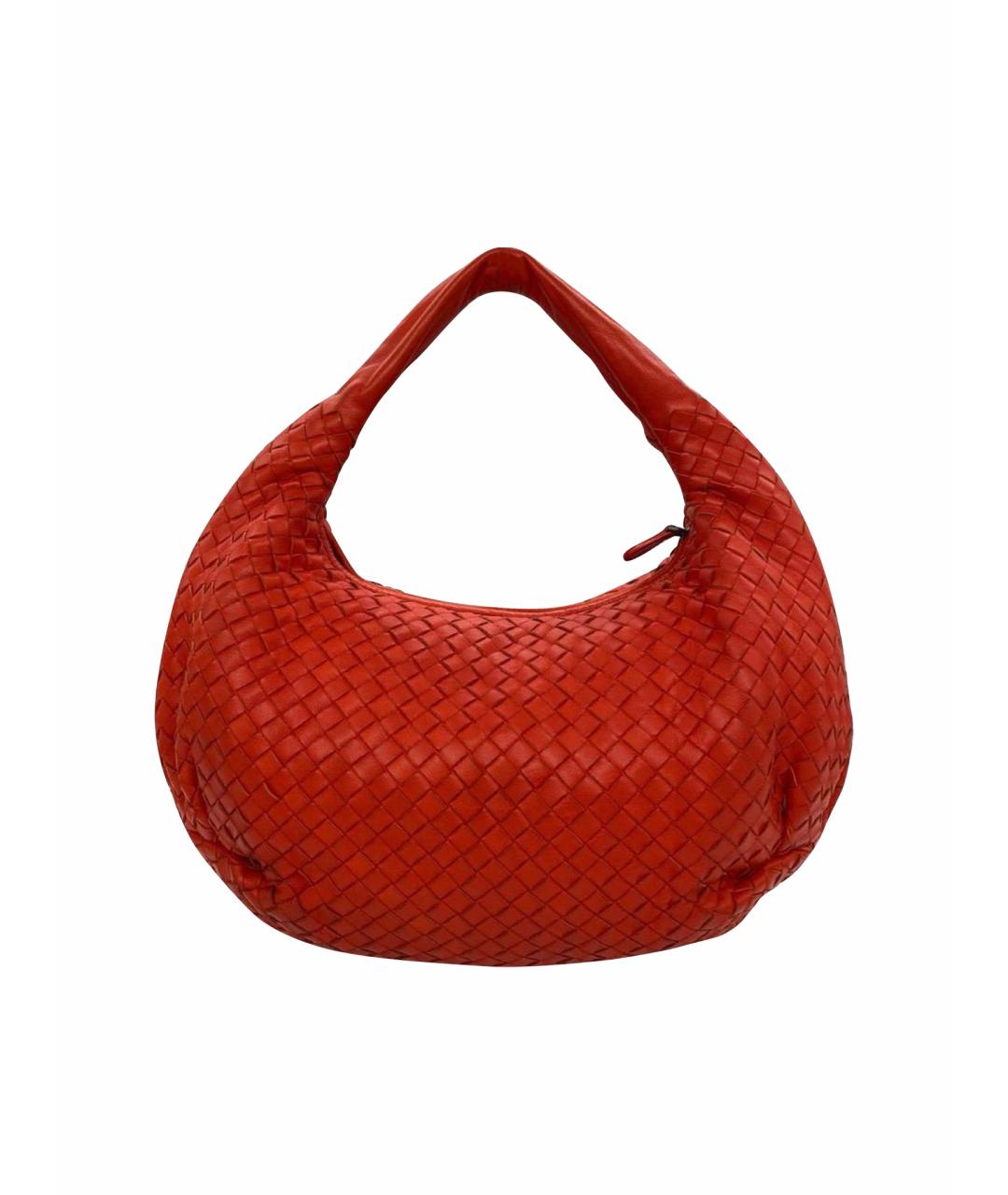 BOTTEGA VENETA Оранжевая кожаная сумка с короткими ручками, фото 1
