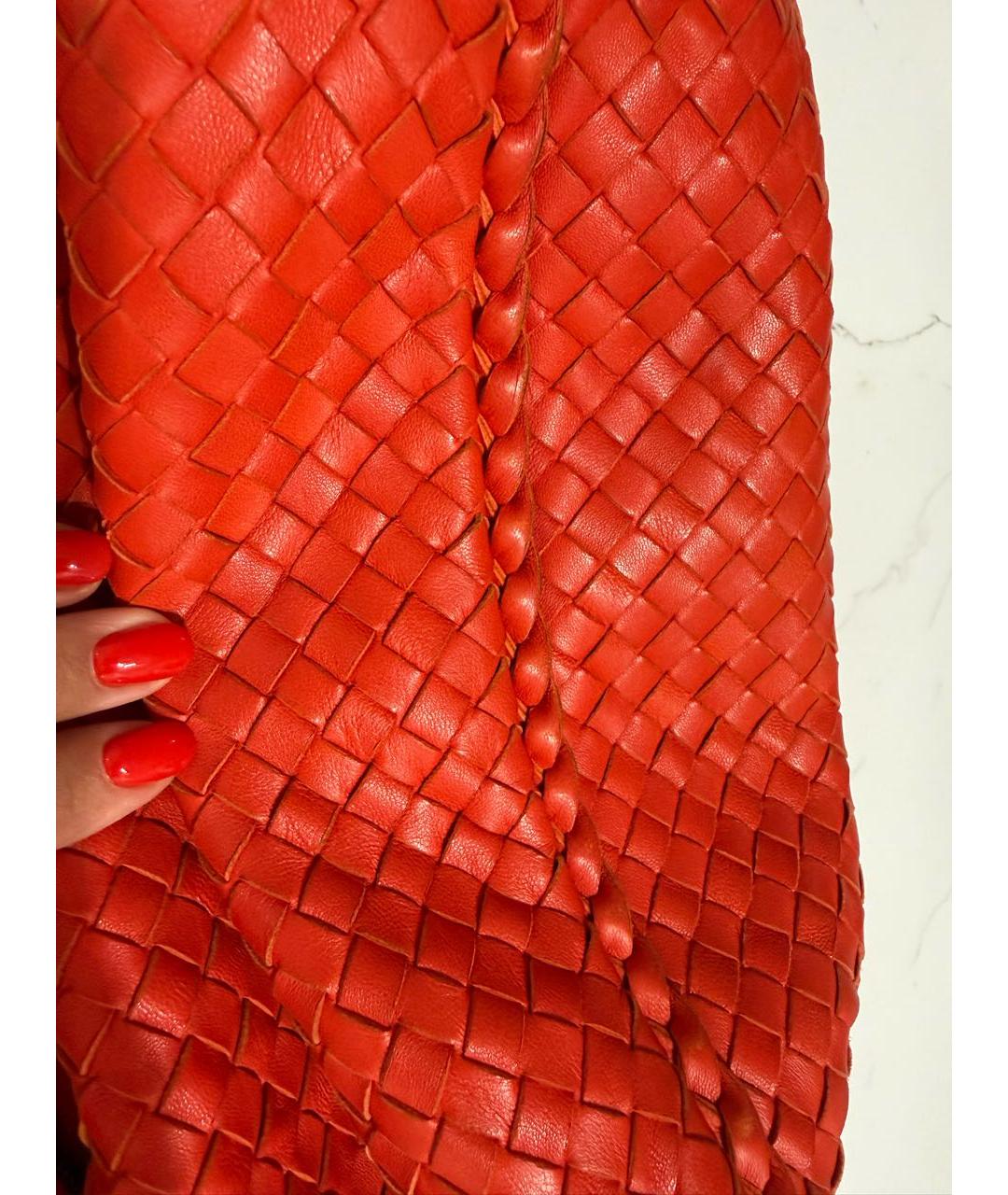 BOTTEGA VENETA Оранжевая кожаная сумка с короткими ручками, фото 5